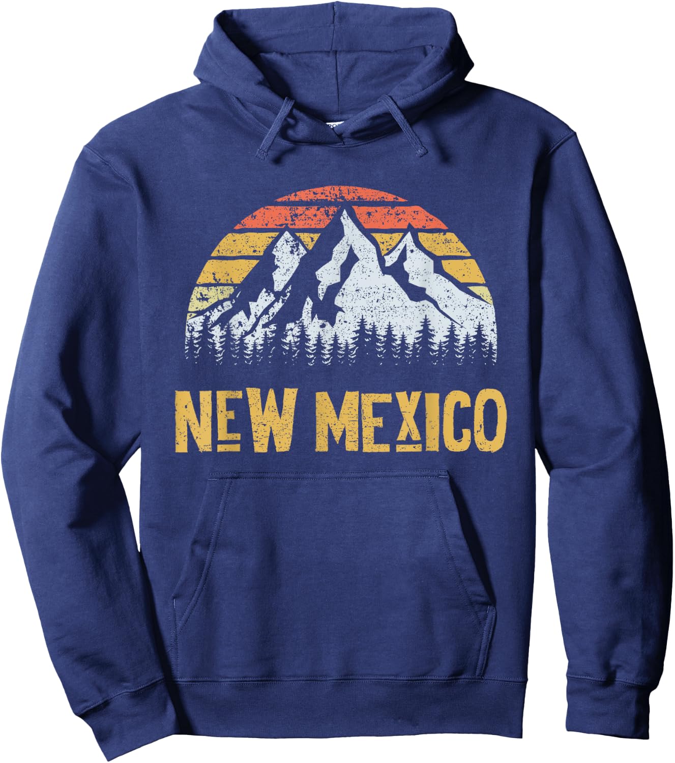 Vintage Retro NM New Mexico U.S. Mountain State Hoodie - Hoodie | Navy