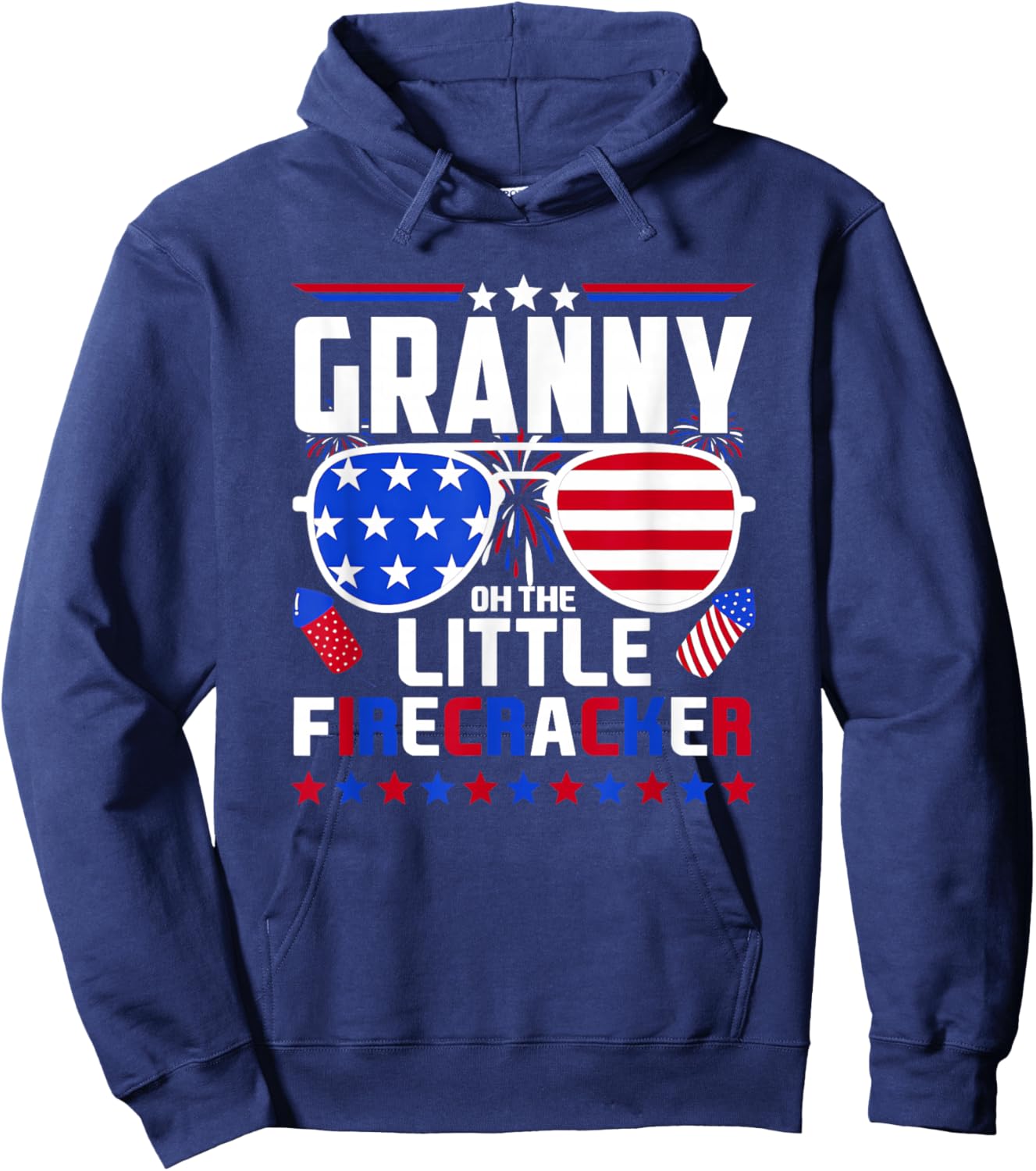 Granny of The Little Firecracker Fourth of July Birthday Hoodie - Hoodie | Navy
