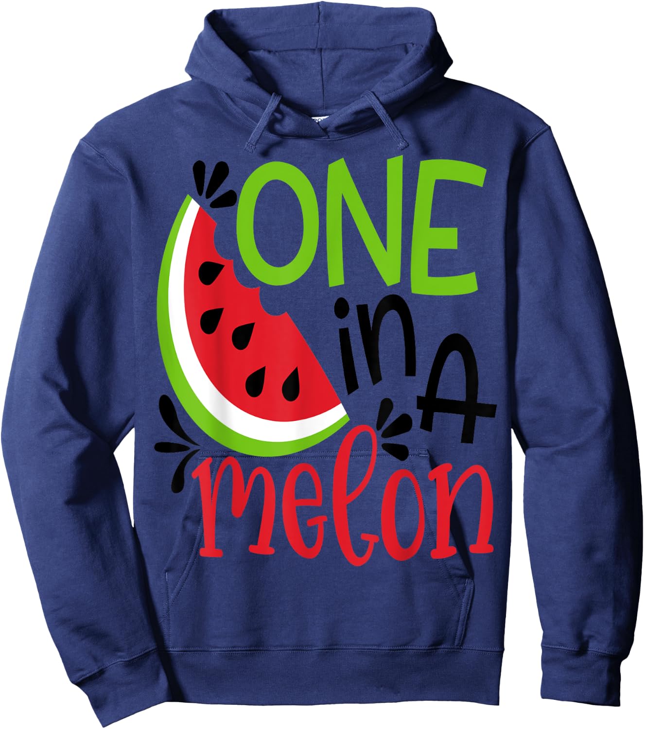 One in a Melon Adorable Cute Fun Summer Watermelon Gift Hoodie - Hoodie | Navy