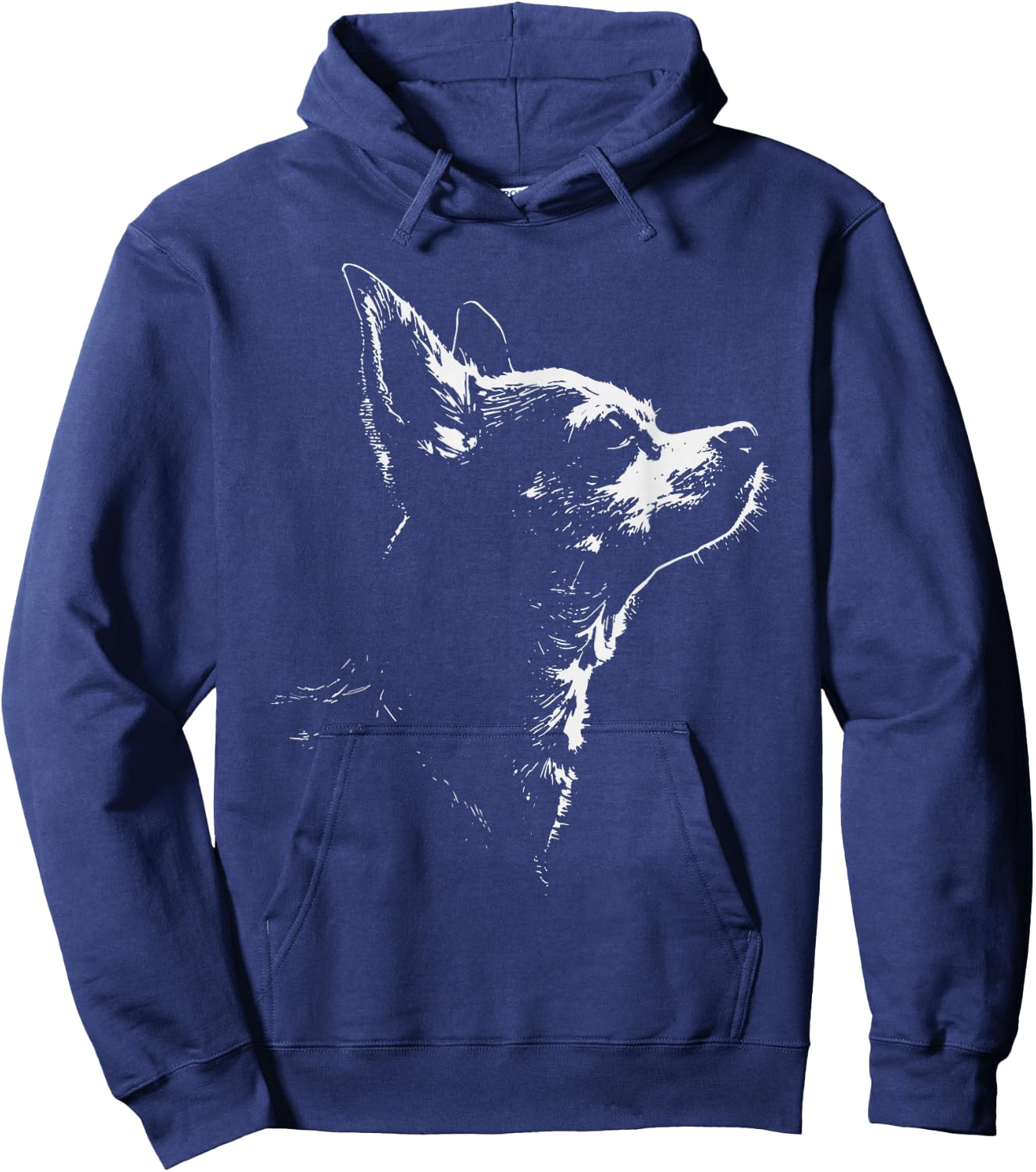 Retro Chihuahua Silhouette Graphic Women Hoodie - Hoodie | Navy