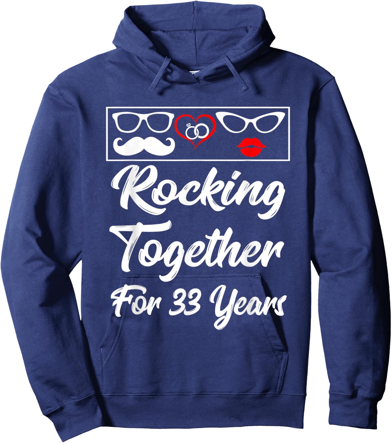 33rd Wedding Anniversary Rocking Together For 33 Years Shirt Hoodie - Hoodie | Navy