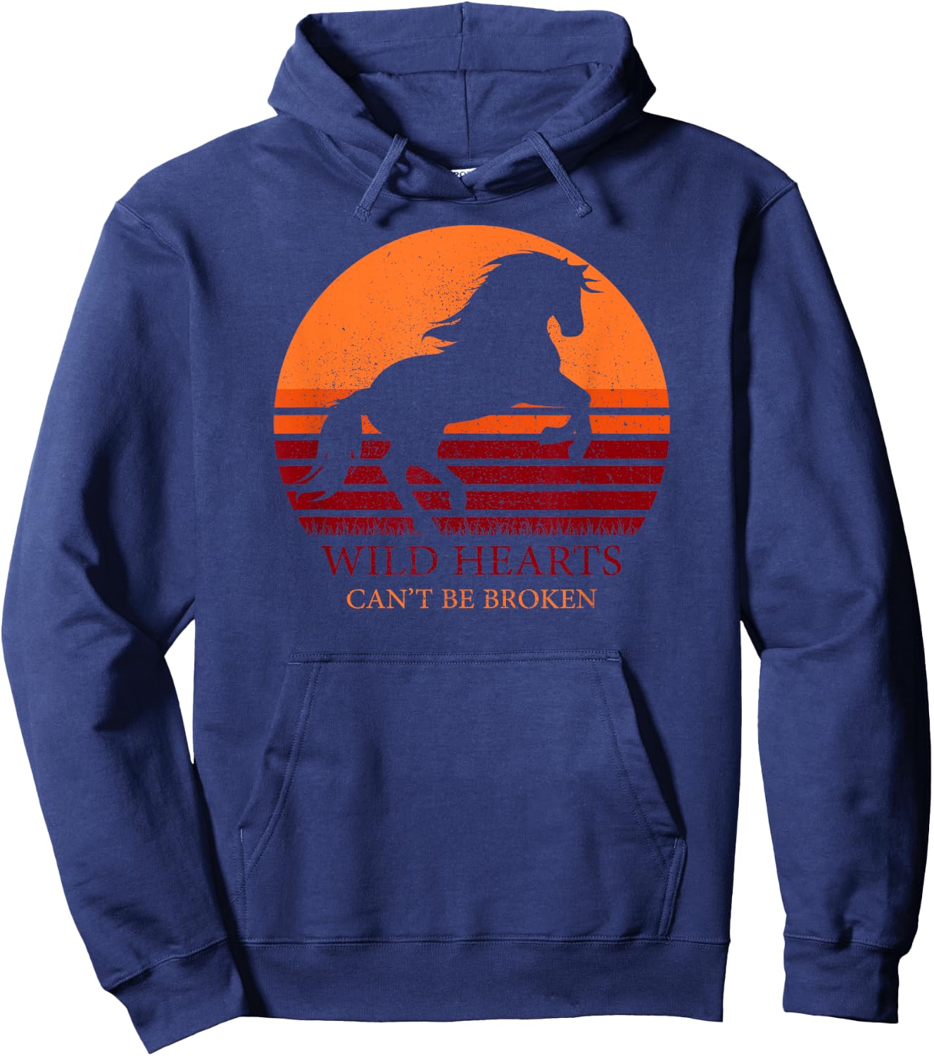 Wild Hearts Can't Be Broken Vintage Horse Hoodie - Hoodie | Navy
