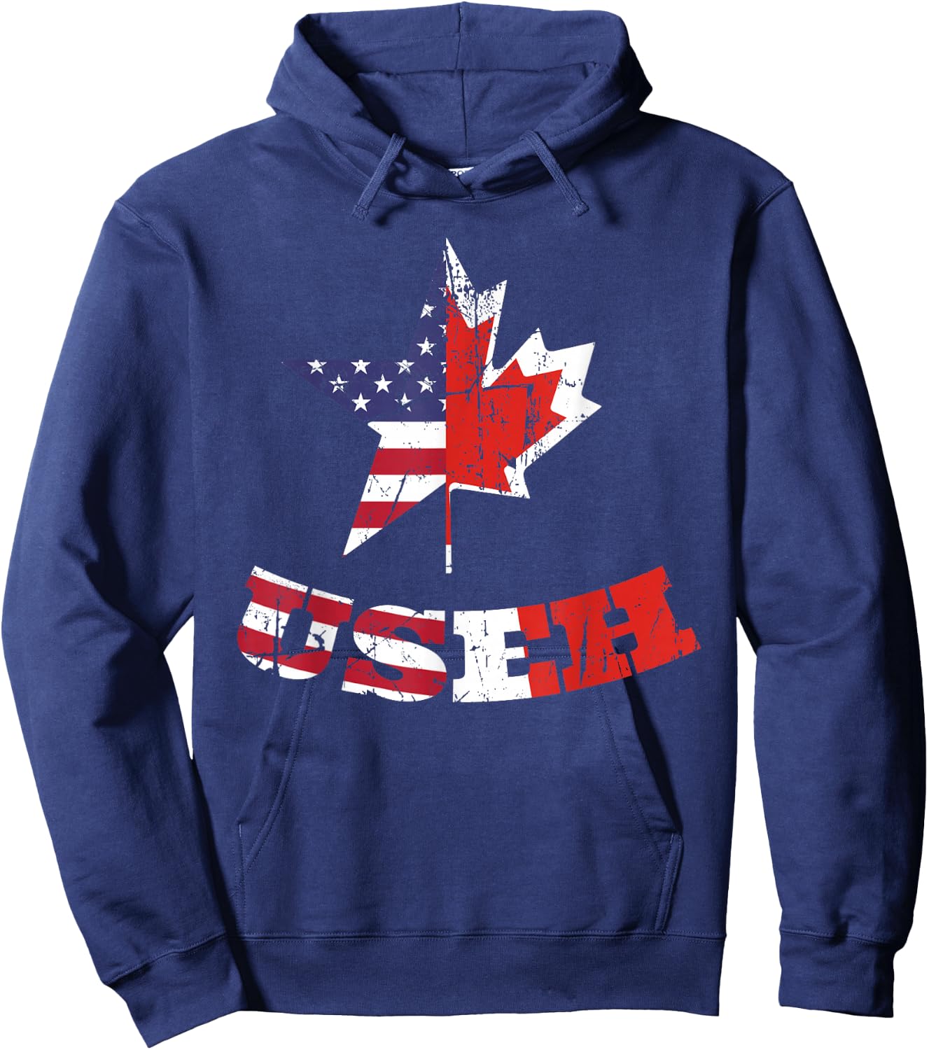 US Eh Flag Canadian American Citizen USEH Dual Citizenship Hoodie - Hoodie | Navy