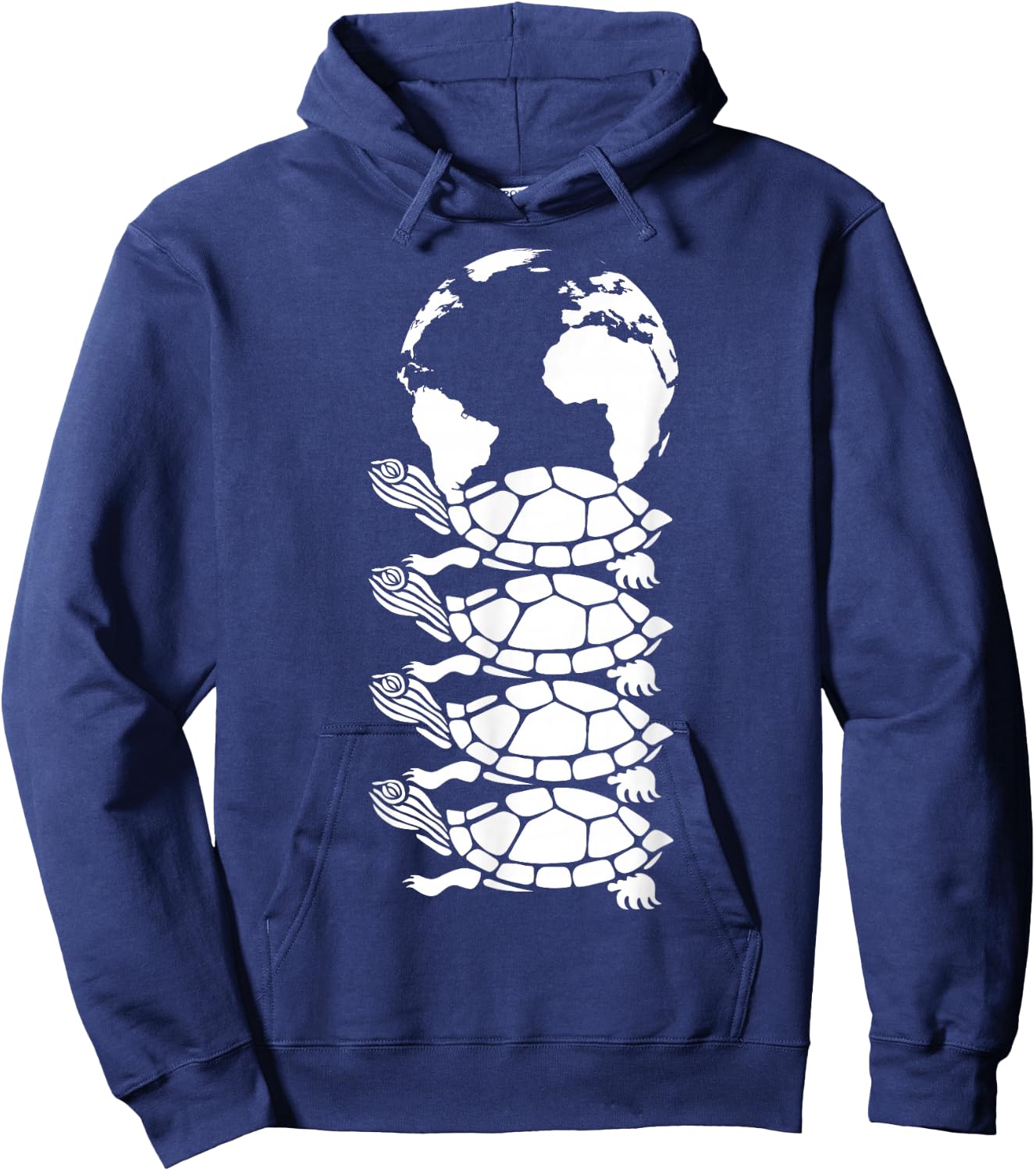 Outure Women's Turtles All the Way Down Black Cotton Hoodie - Hoodie | Navy
