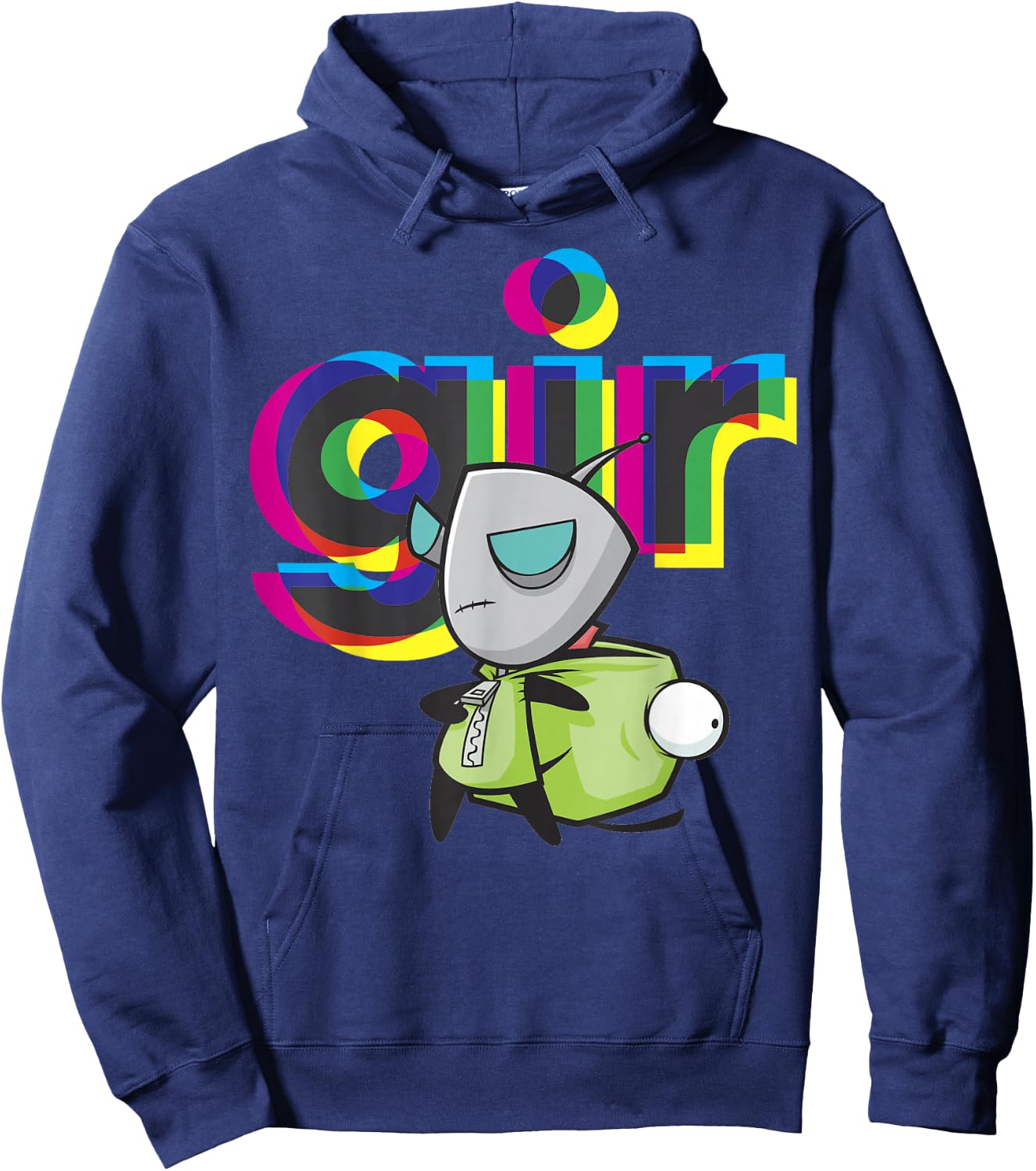 Invader Zim Gir Mask Off Colorful Power Stance Portrait Hoodie - Hoodie | Navy