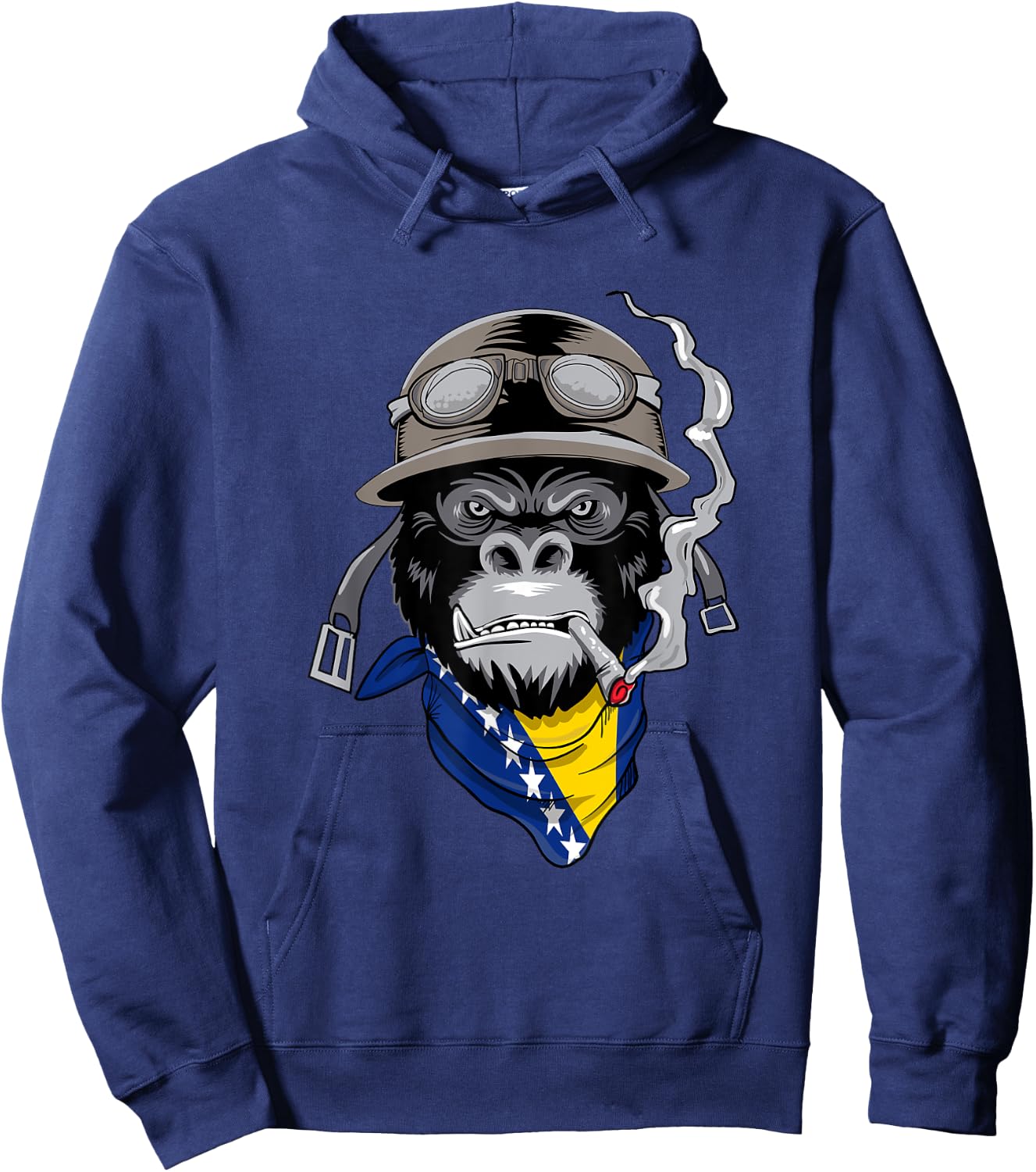 Bosnian and Herzegovinian Flag Biker Bosnia Herzegovina Hoodie - Hoodie | Navy