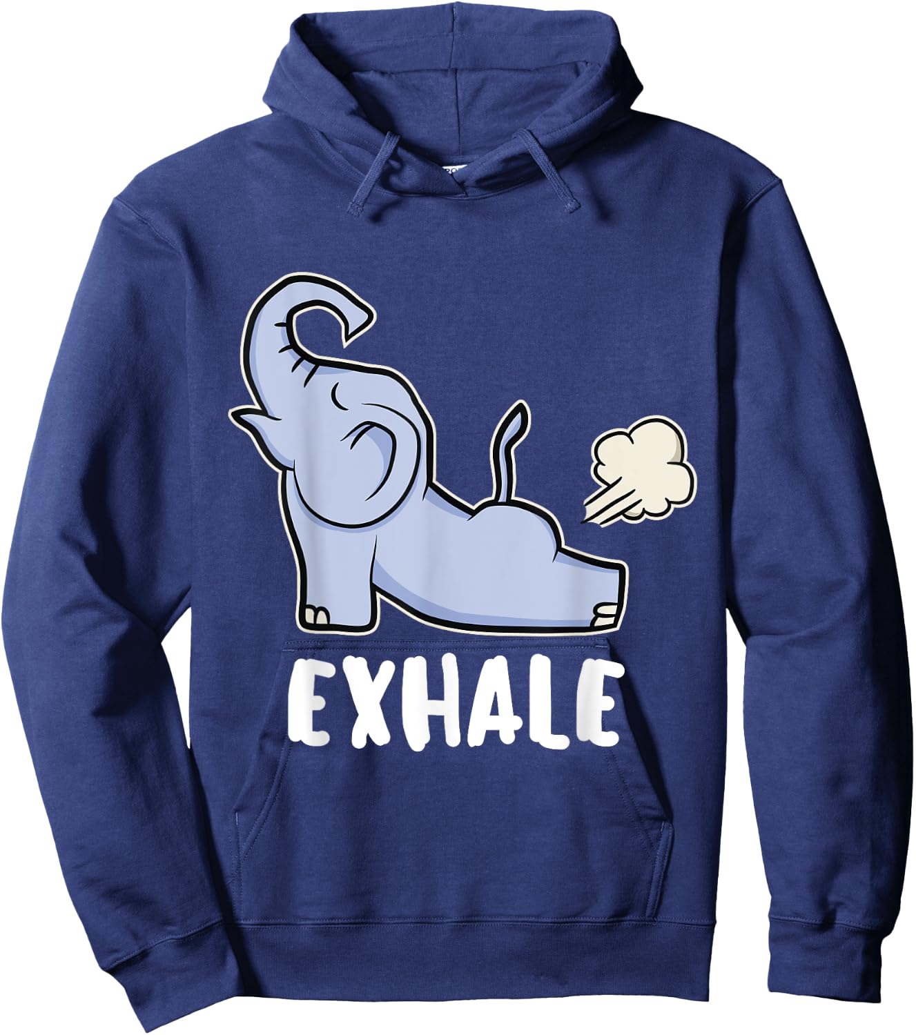Funny Exhale Yoga Elephant For Elephant Lover Gift Hoodie - Hoodie | Navy