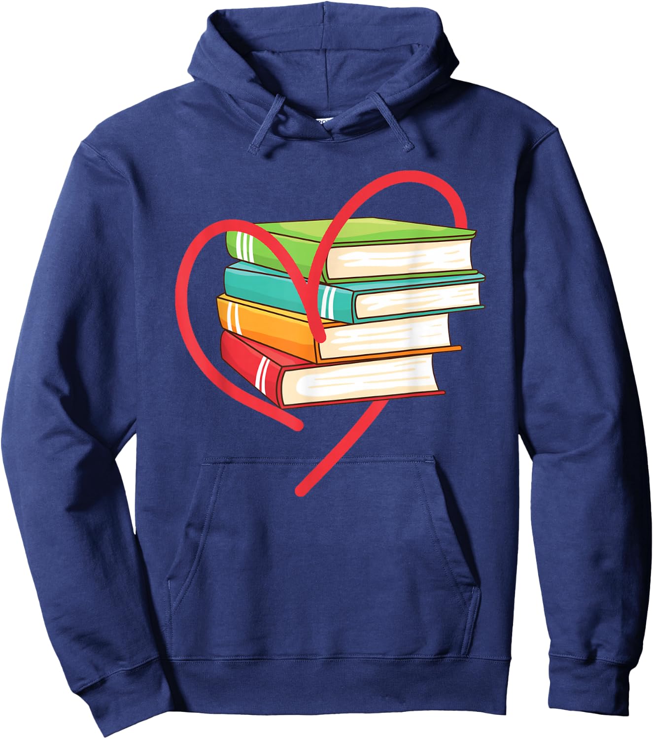 I Love Reading Heart Love Books Gift Library Bookworm Hoodie - Hoodie | Navy