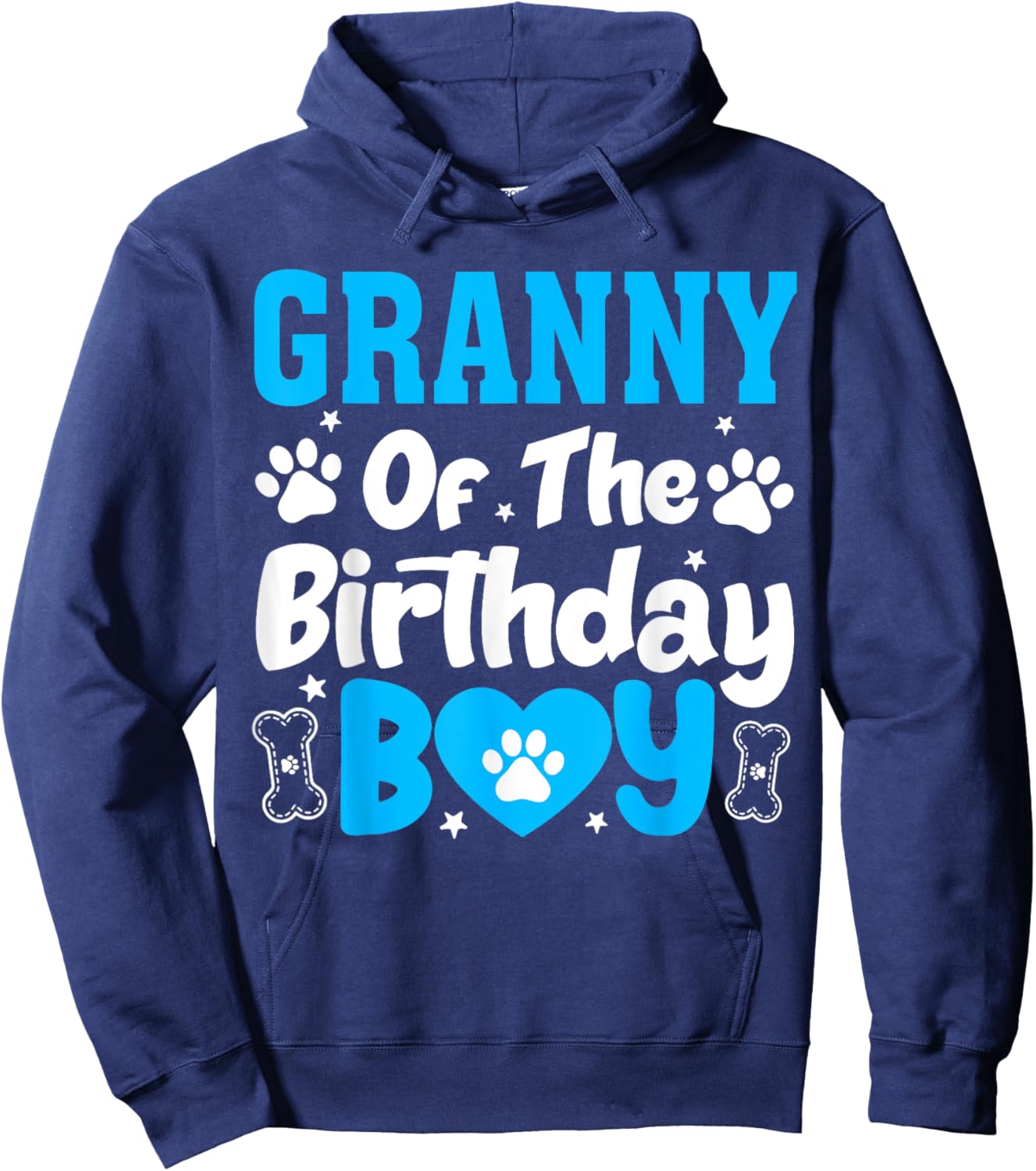 Granny Of The Birthday Boy Dog Family Matching Party Hoodie - Hoodie | Navy