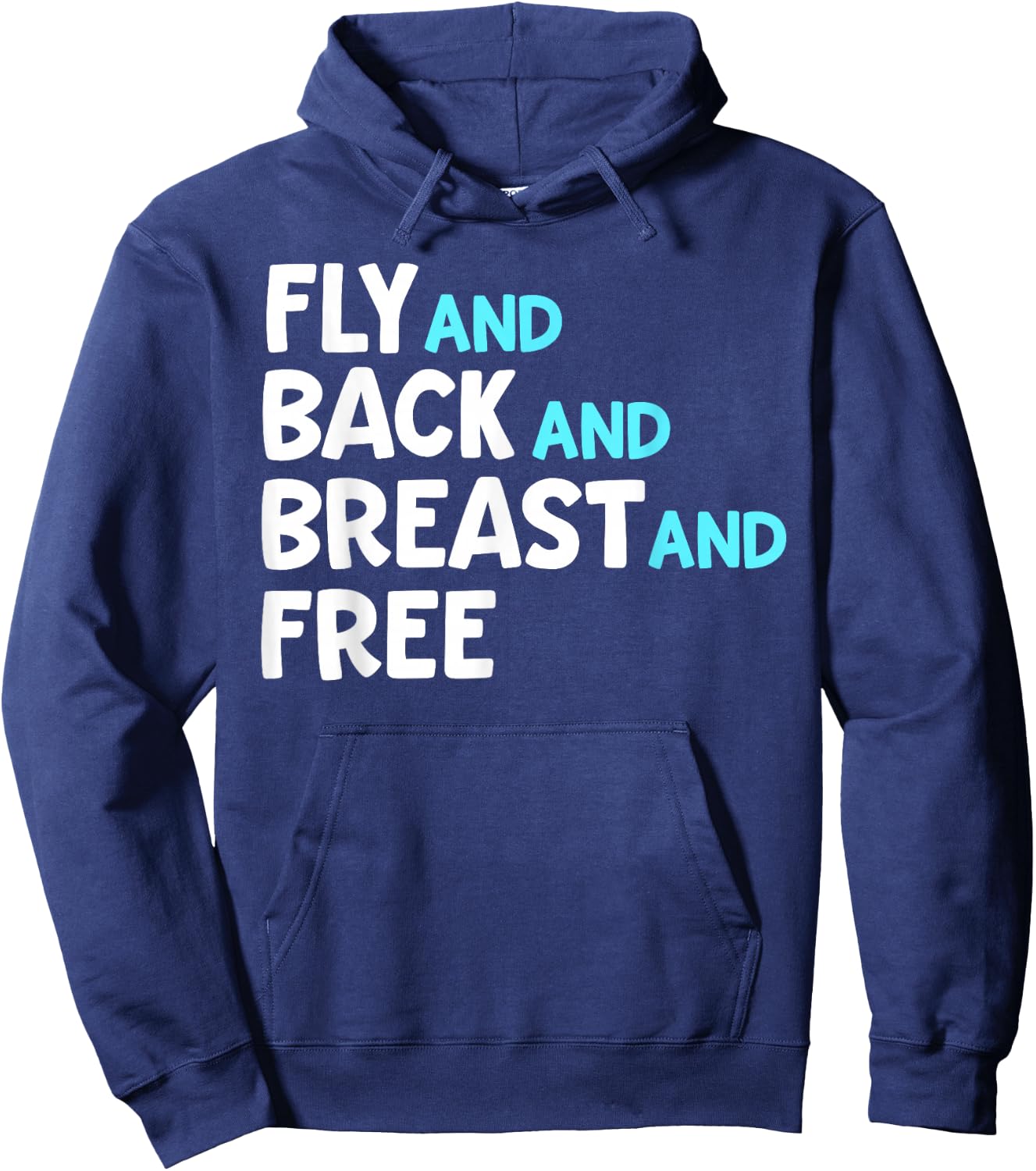 Fly And Back And Breast And Free Swim Team Medley Relay Hoodie - Hoodie | Navy