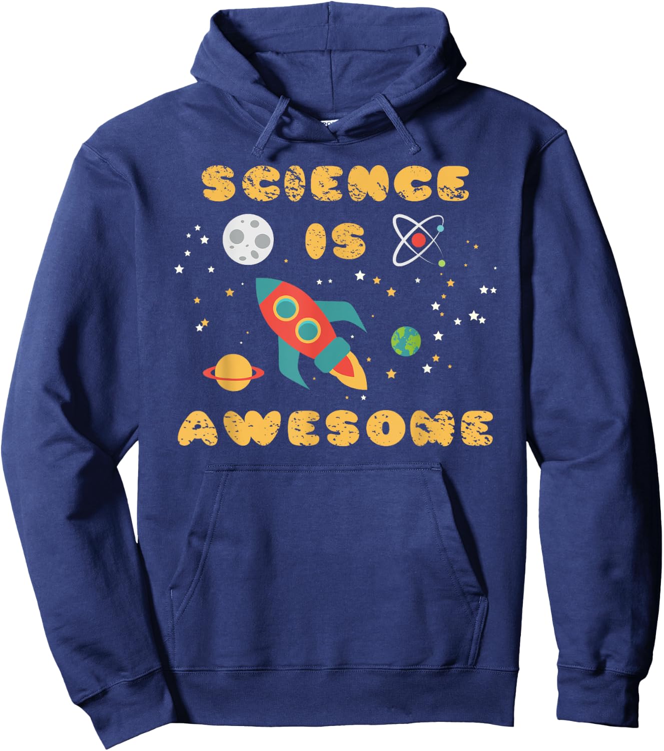 Science Is Awesome Shirt Nerd Space Ship Rocket Moon Hoodie - Hoodie | Navy