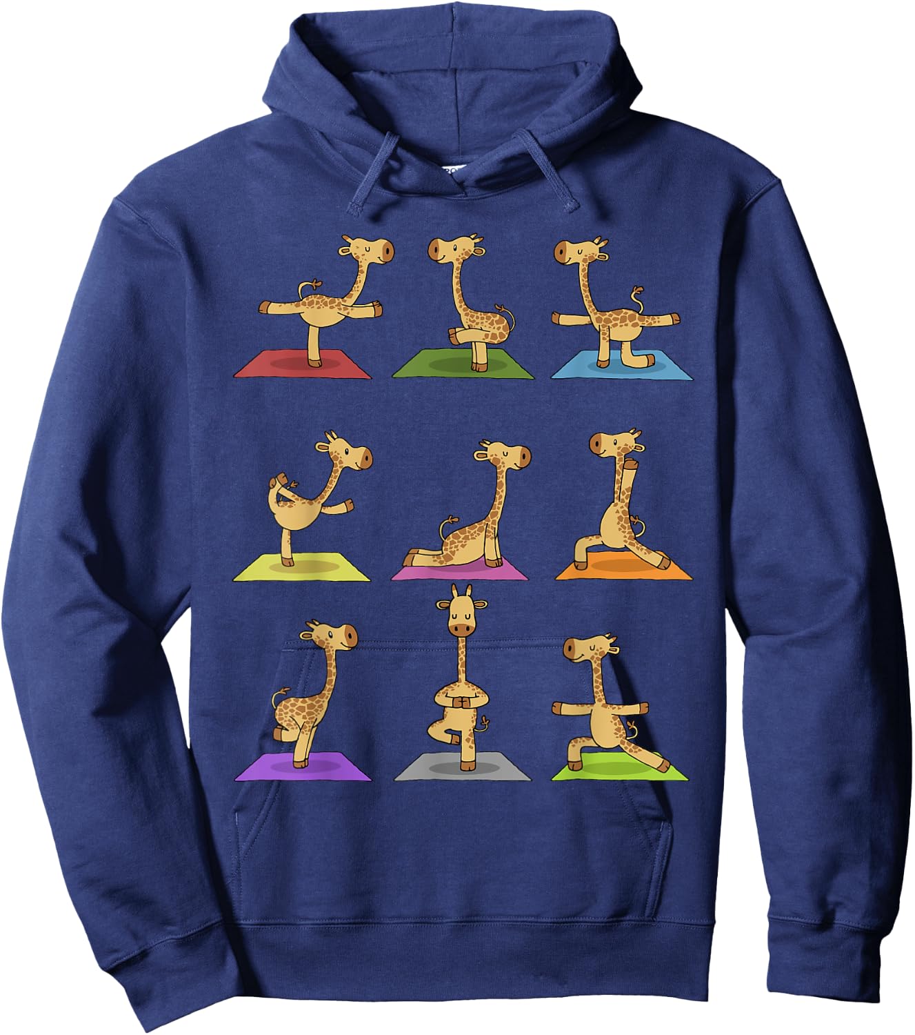 Giraffe Yoga Funny Giraffes In Yoga Poses Sports Hoodie - Hoodie | Navy
