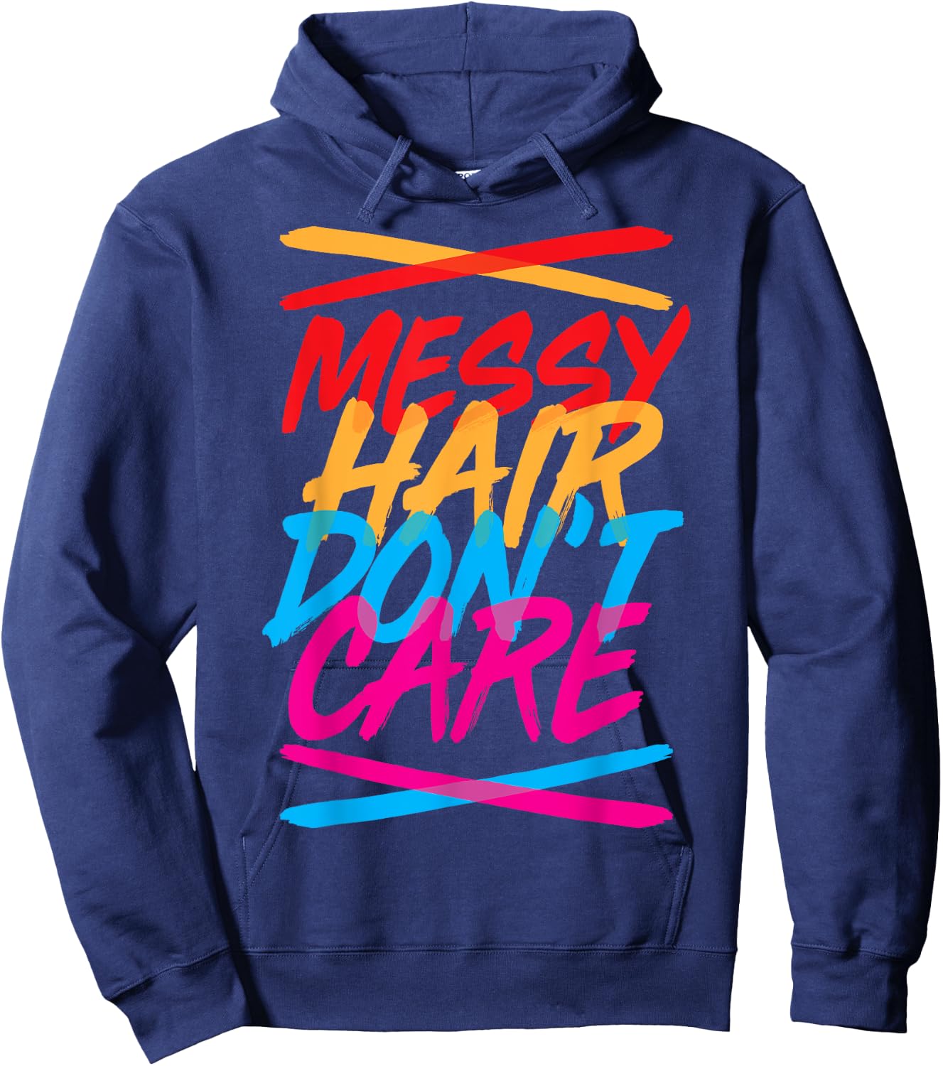 Messy Hair Shirt Messy Hair Don't Care T Shirt Gift Kids Hoodie - Hoodie | Navy