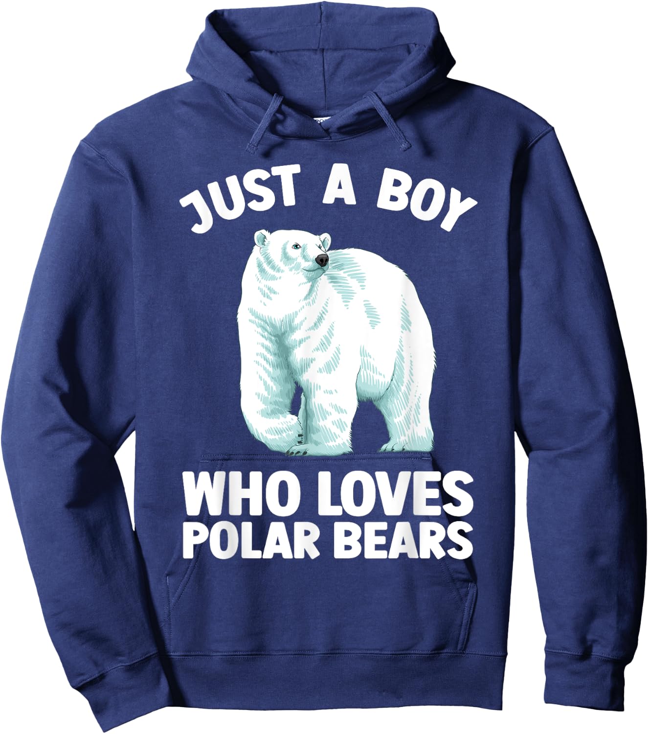 Cute Polar Bear Design Boys Arctic Polar Bear Lover Hoodie - Hoodie | Navy