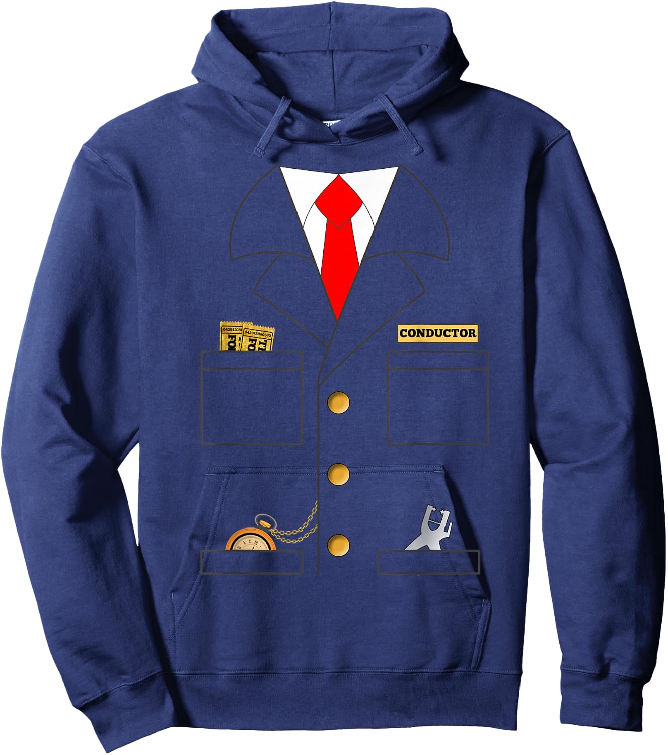 Train Conductor Shirt Costume | Adults | Kids Hoodie - Hoodie | Navy