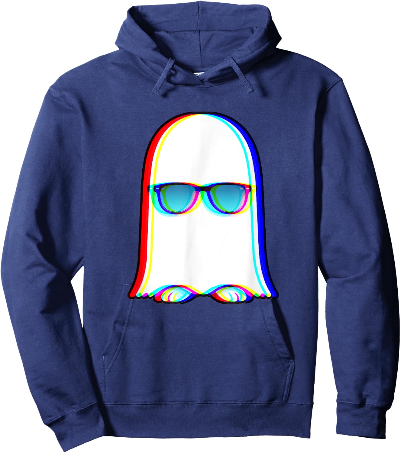 Ghost Trippy Vaporwave Halloween Techno Rave EDM Men Hoodie - Hoodie | Navy