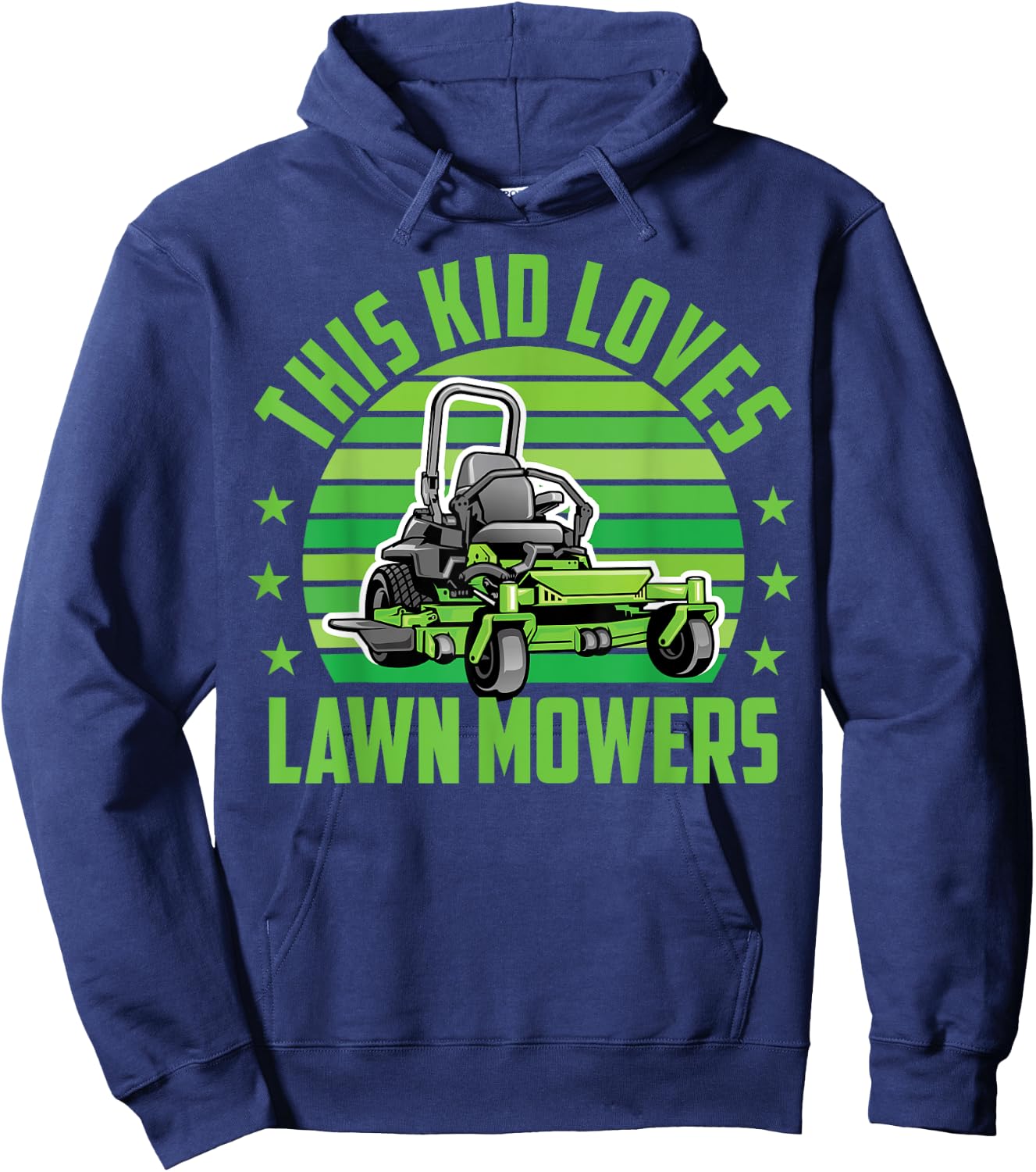 Funny Lawn Mowing Kid Loves Lawn Mower Gardening Boy Toddler Hoodie - Hoodie | Navy