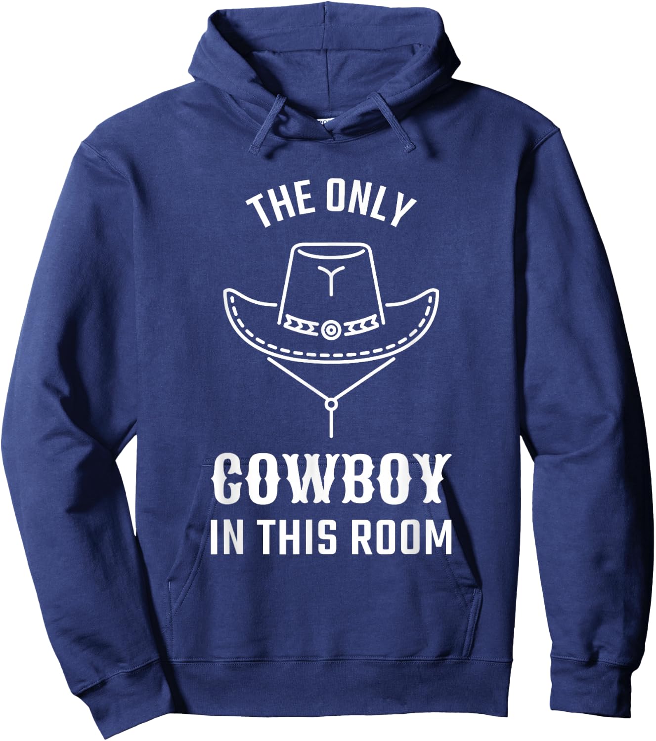 Cool Western Graphic For Boys and Men With Hat Cowboys Hoodie - Hoodie | Navy