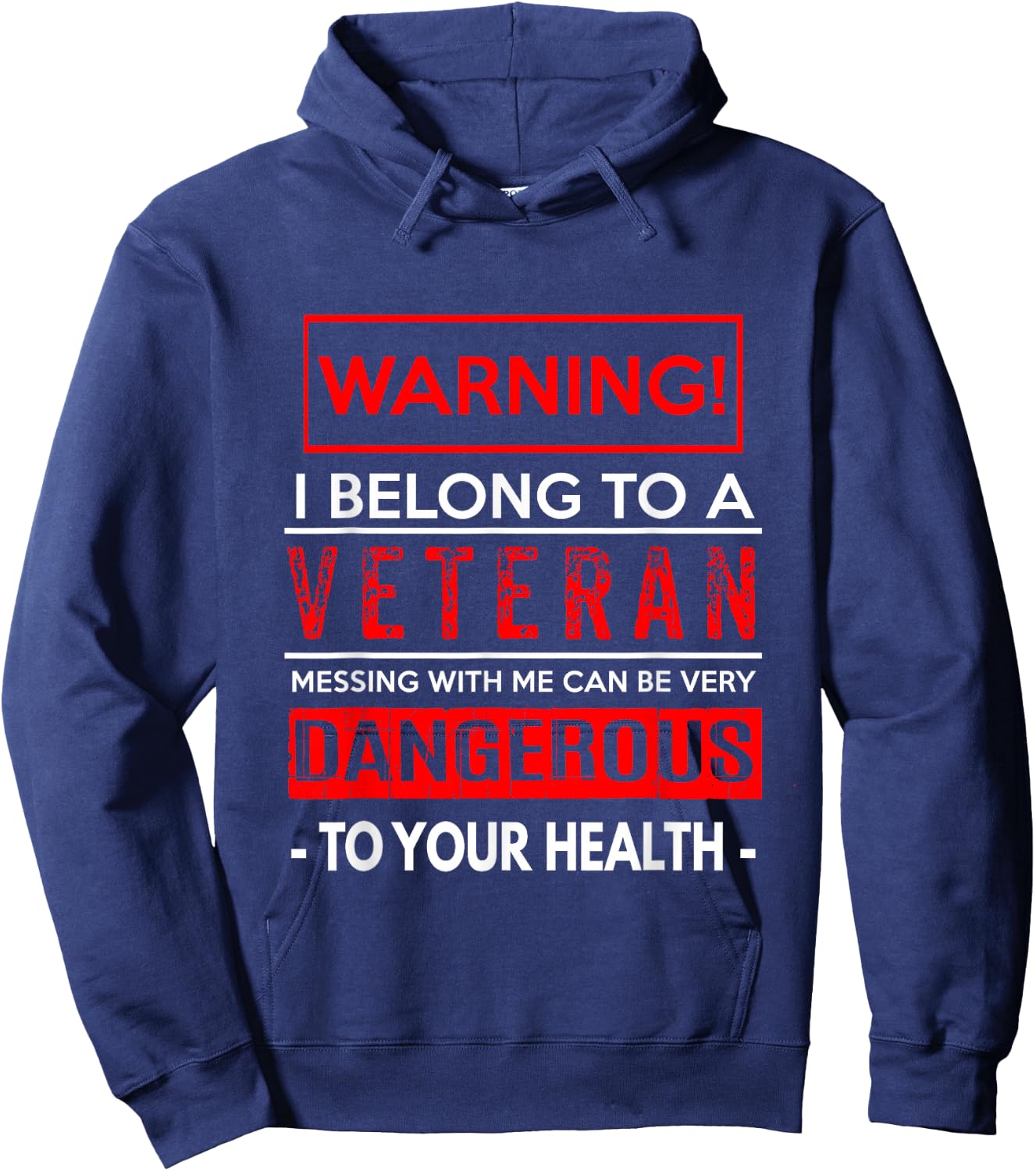 American Patriots Design , Women & Kids Funny Veteran Wife / Husband - Warning! Dangerous! Hoodie - Hoodie | Navy