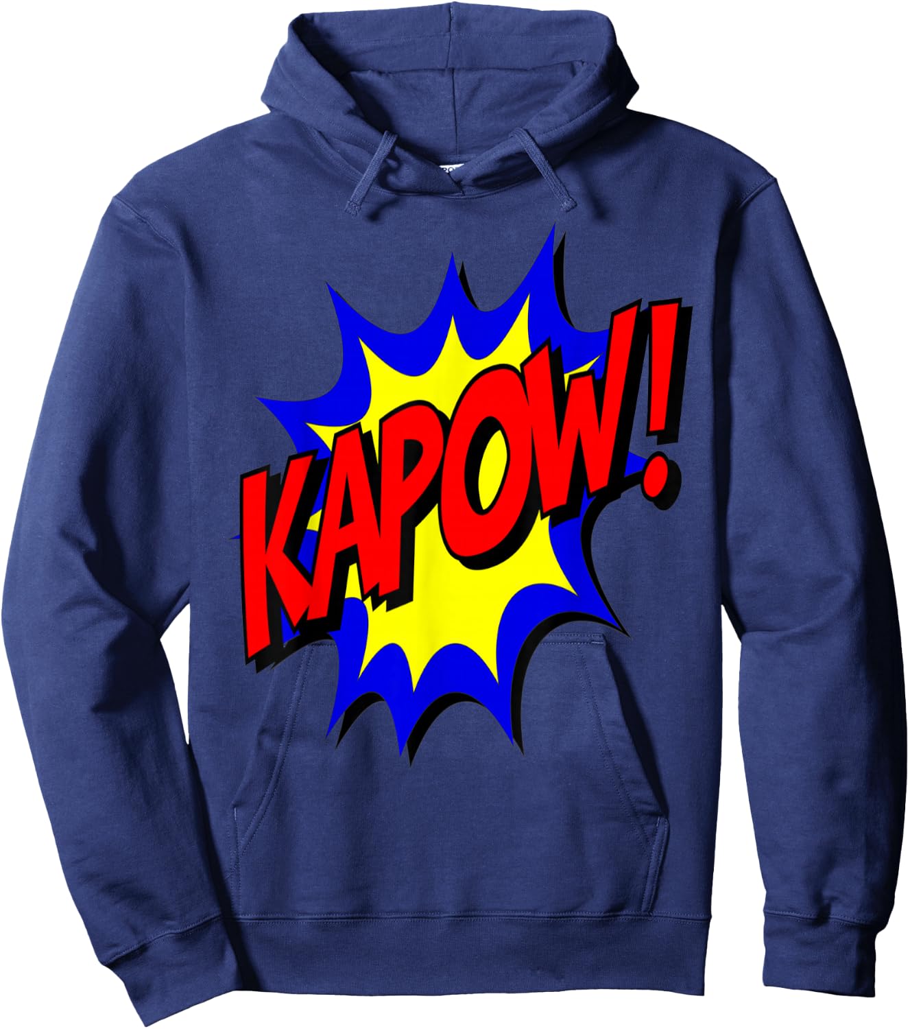 KAPOW! Action Super Hero Retro Comic Book Bubble Superhero Hoodie - Hoodie | Navy