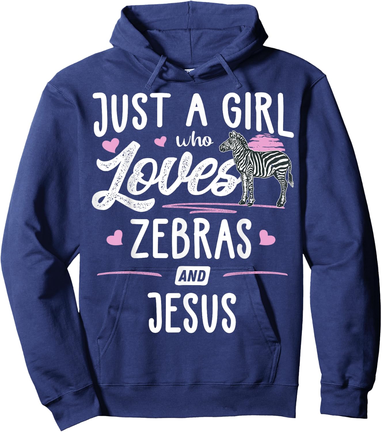 Just A Girl Who Loves Zebras And Jesus Gift Women Hoodie - Hoodie | Navy