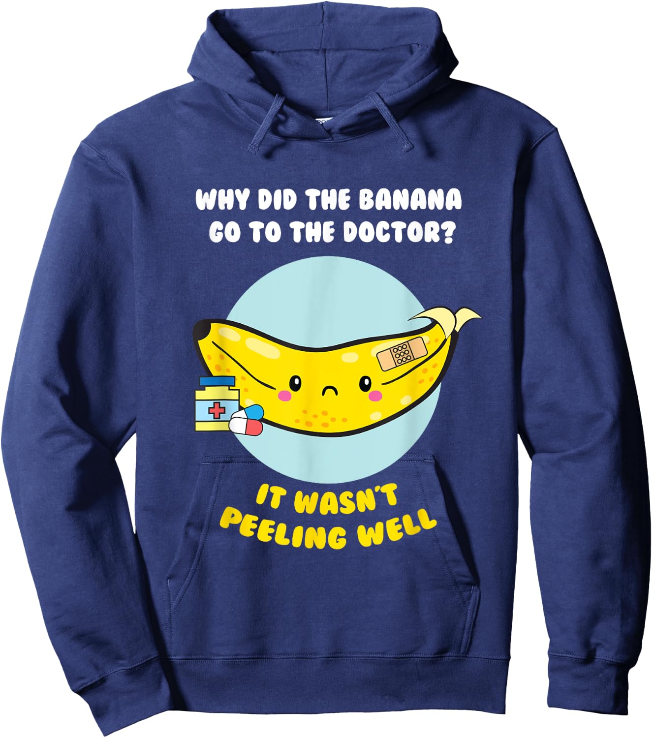 Funny Banana Doctor Joke Cute Fruit Pun T Shirt Hoodie - Hoodie | Navy