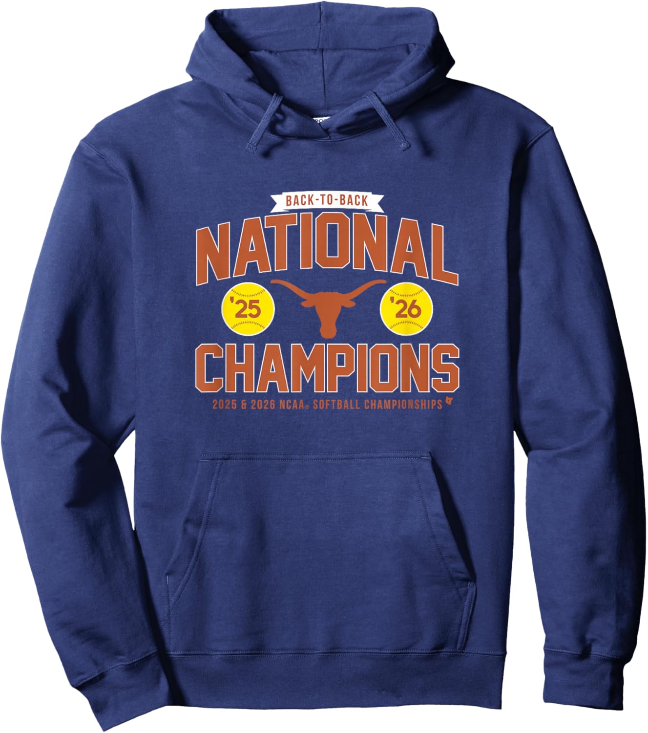 Texas Softball - Back-to-Back NCAA Champions Classic Hoodie - Hoodie | Navy