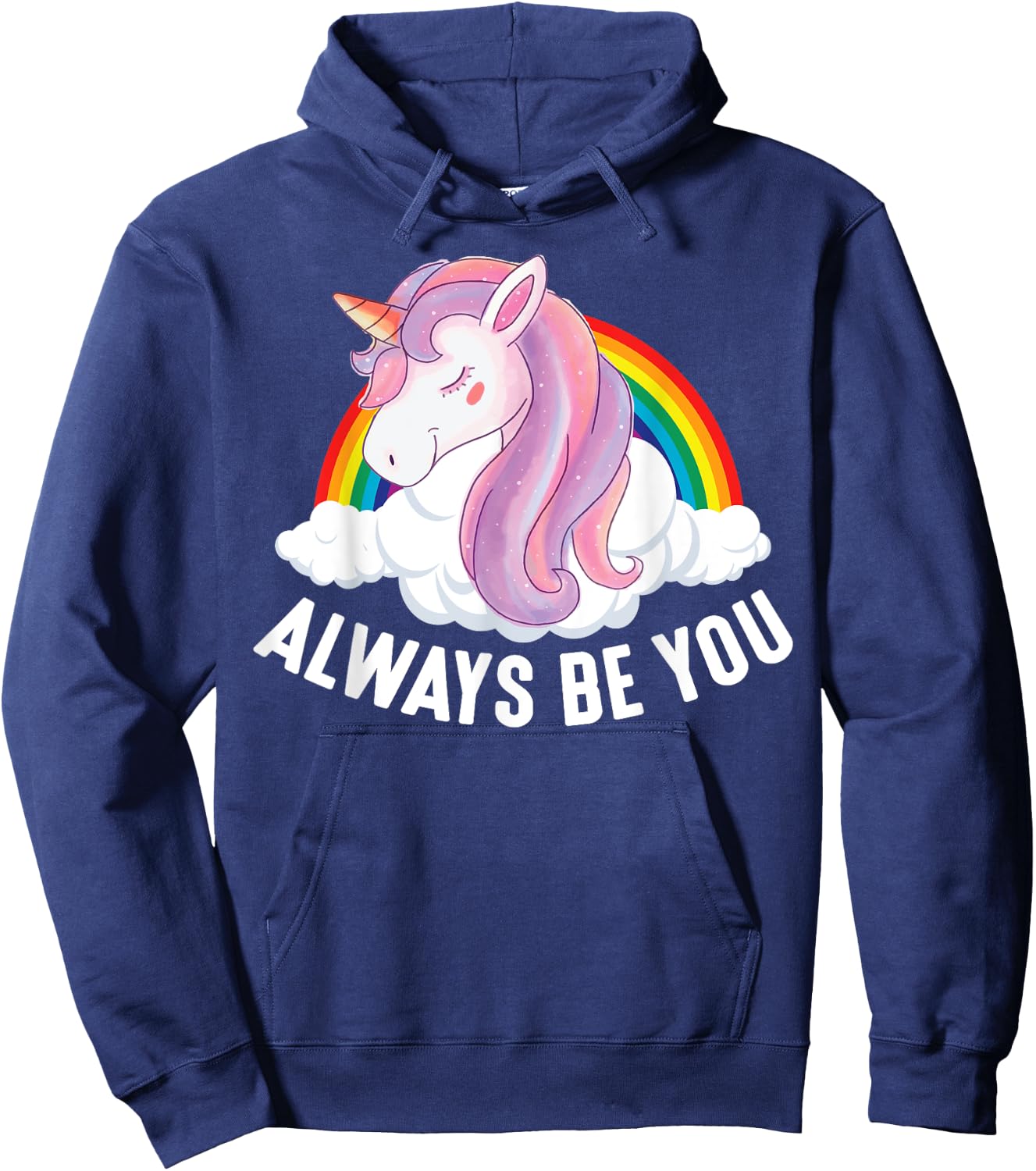 Cute Always Be You Unicorn Apparel Hoodie - Hoodie | Navy