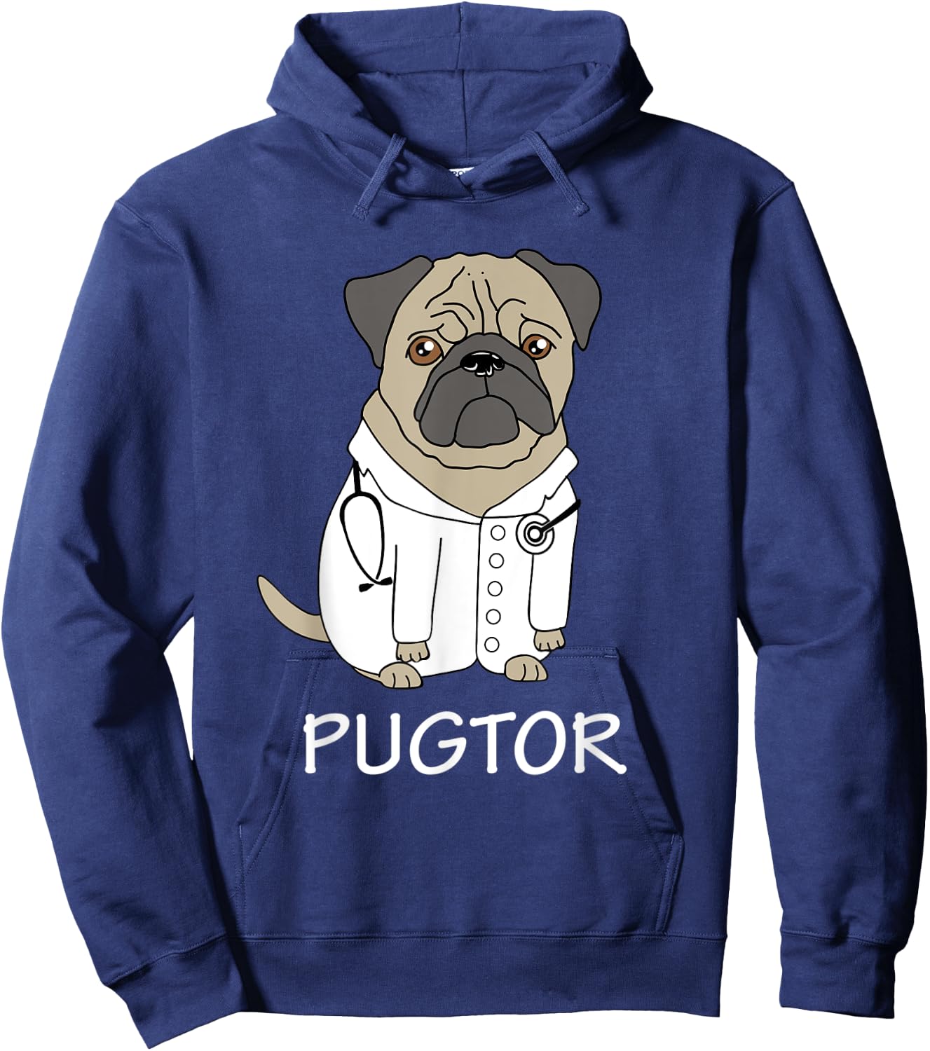 Pug Doctor Funny T Shirt Pet Dog Veterinarian Vet Gift Men Women Kids Hoodie - Hoodie | Navy