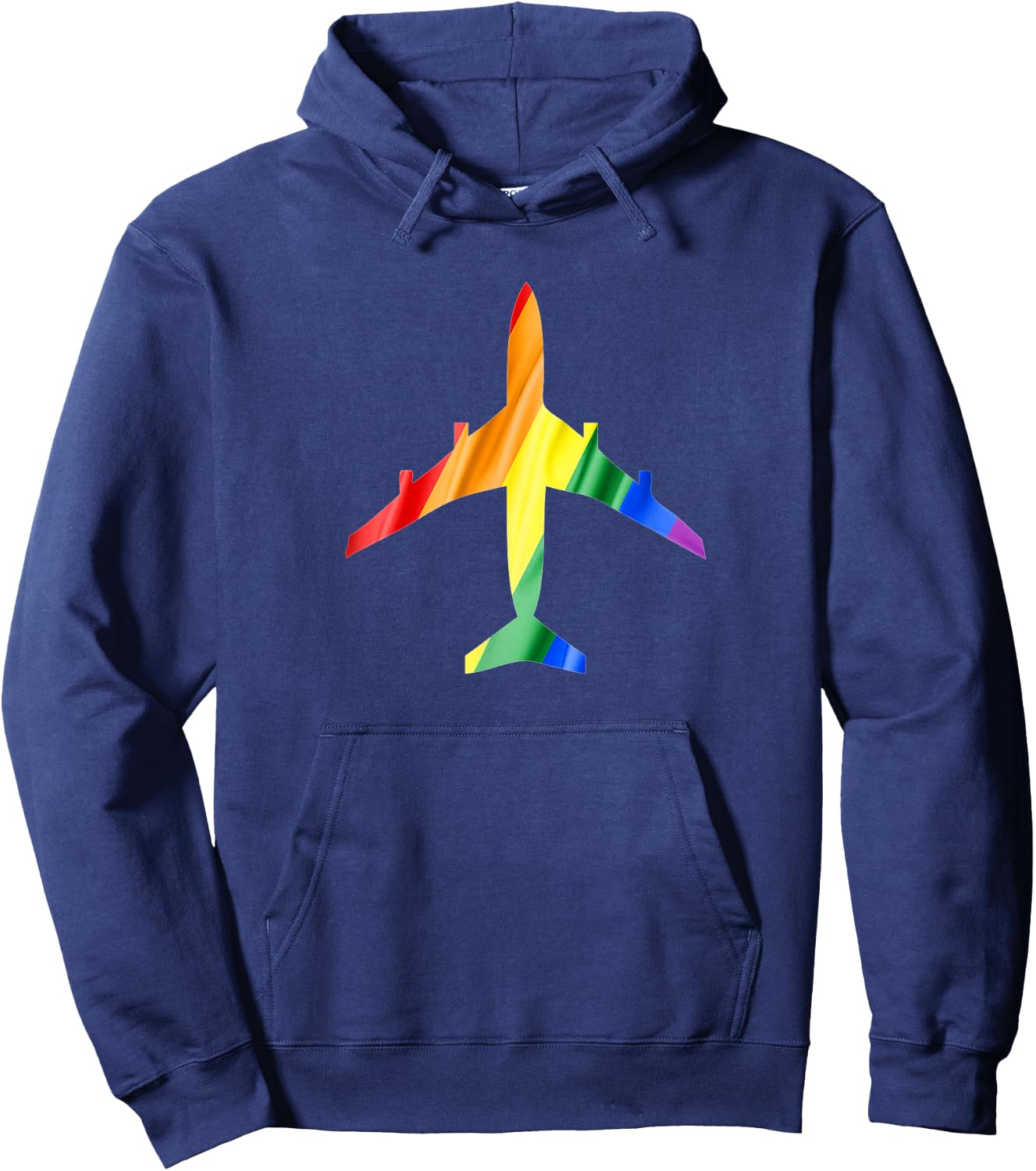 Airplane Rainbow Gay Flag Flight Attendant Hoodie - Hoodie | Navy