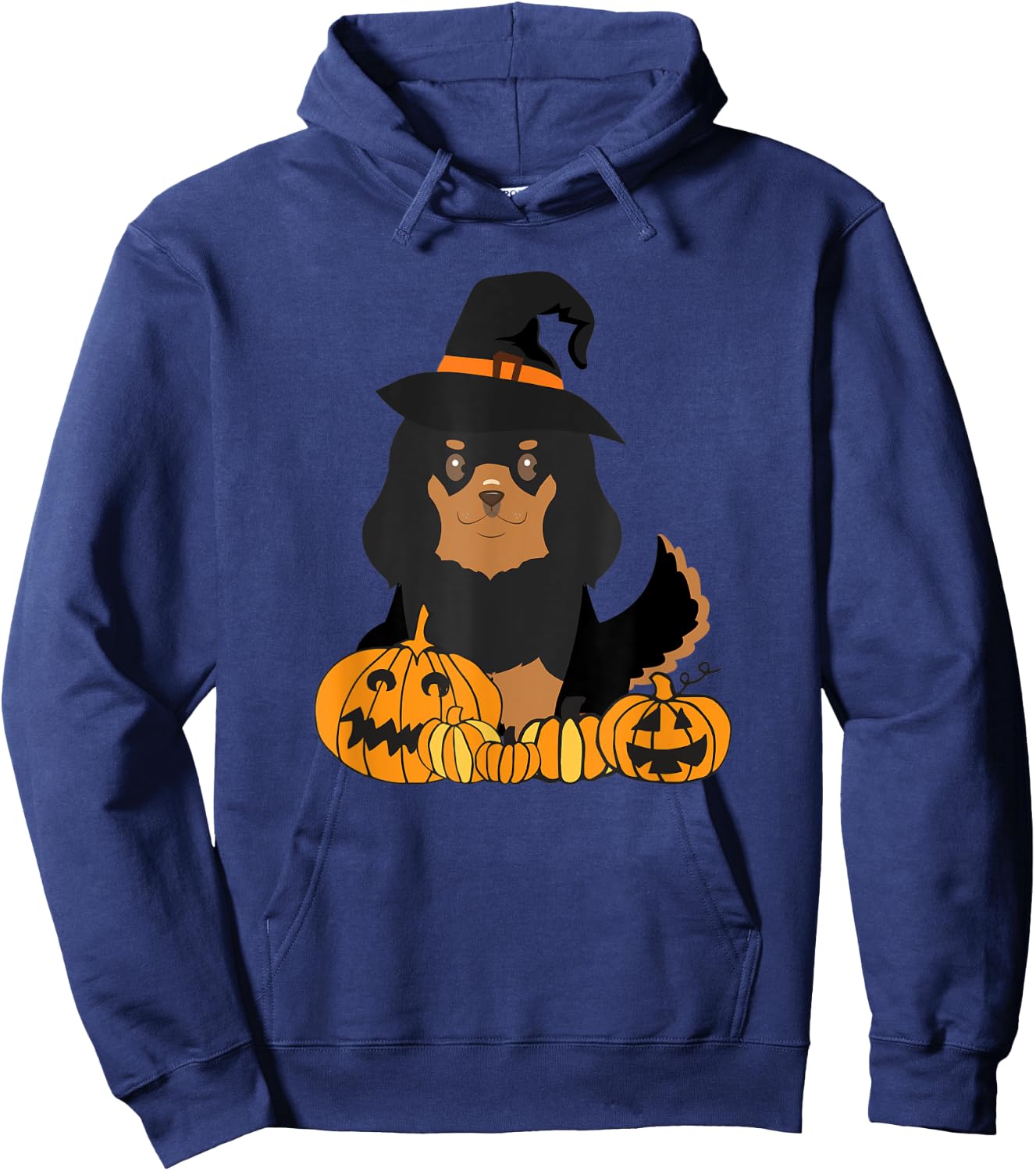 Black Tan Cavalier King Charles Spaniel Dog Halloween Hoodie - Hoodie | Navy