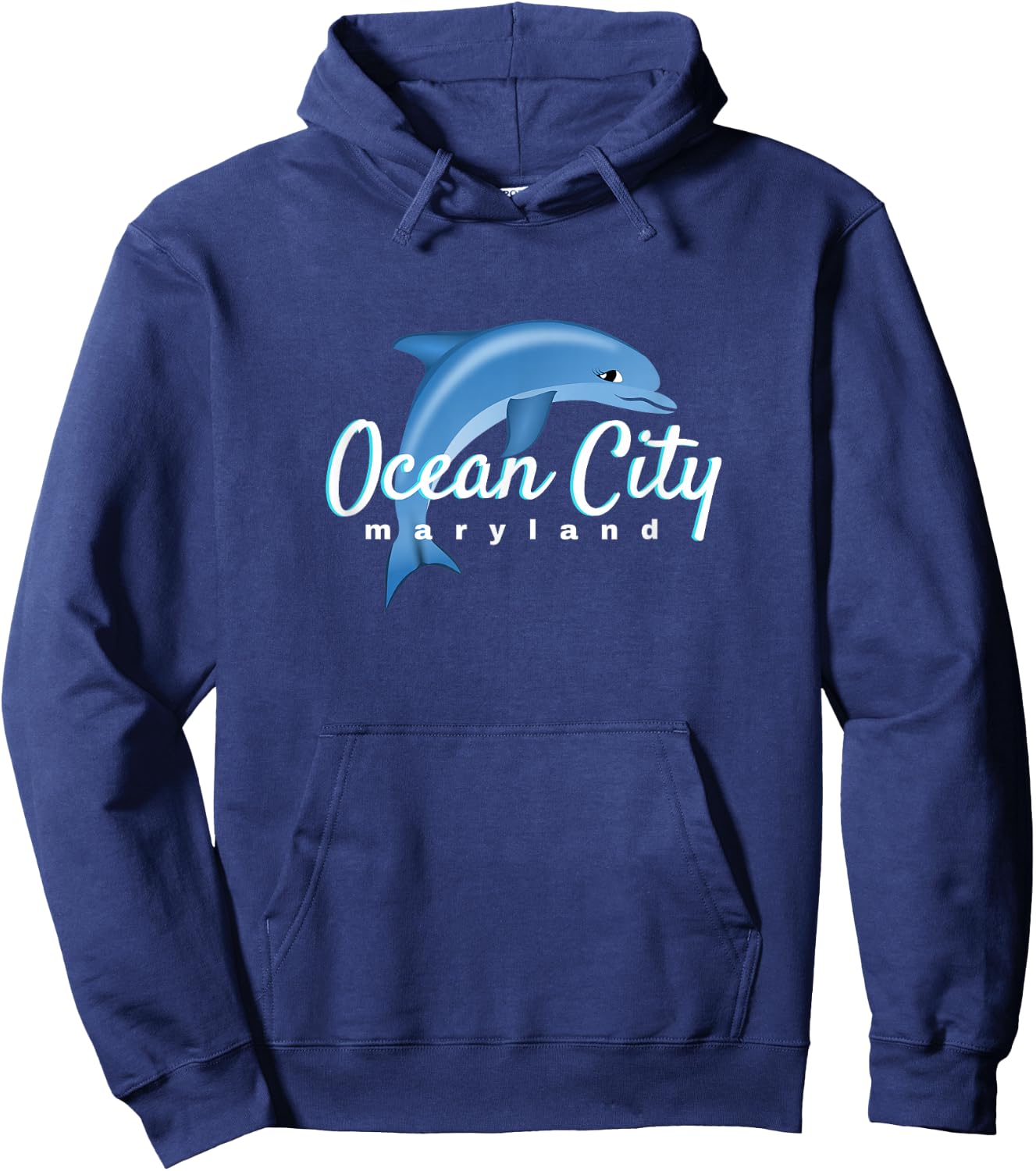 Ocean City Maryland , Ocean City MD Dolphin Hoodie - Hoodie | Navy