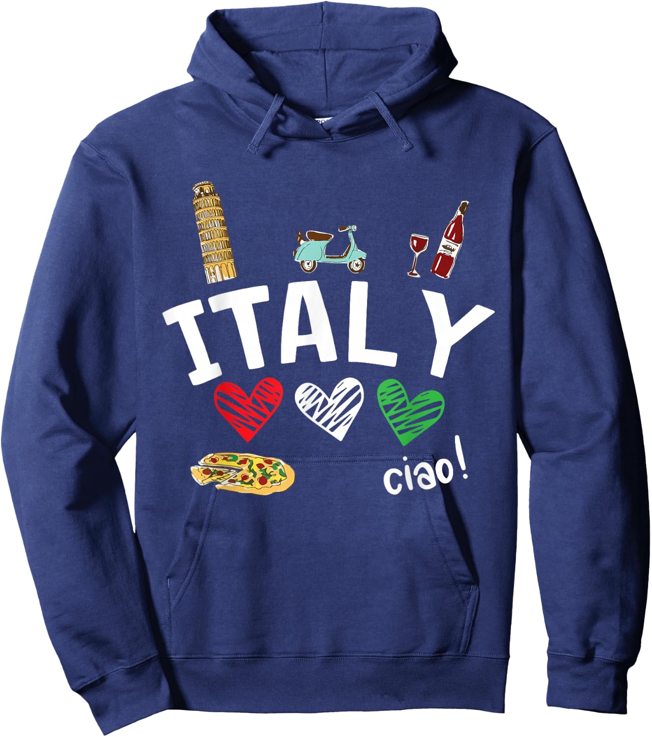 Love Italy and Everything Italian Culture Gift Hoodie - Hoodie | Navy