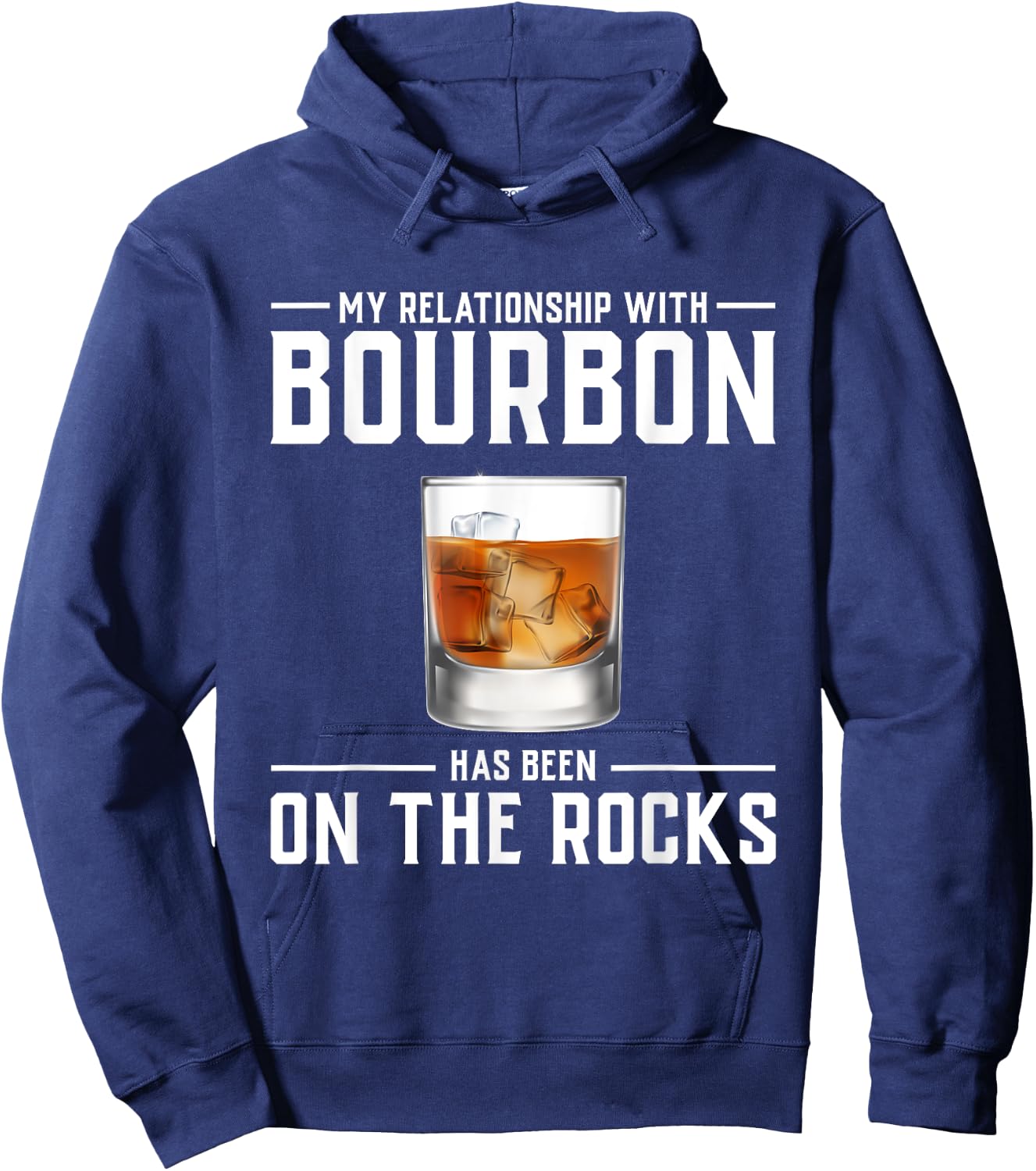 Alcohol Shirt On The Rocks Funny Bourbon Men Women Gift Hoodie - Hoodie | Navy
