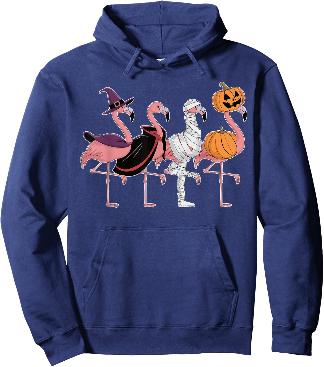 Flamingo Halloween Spooky Wading Bird Scary Trick Or Treat Hoodie - Hoodie | Navy