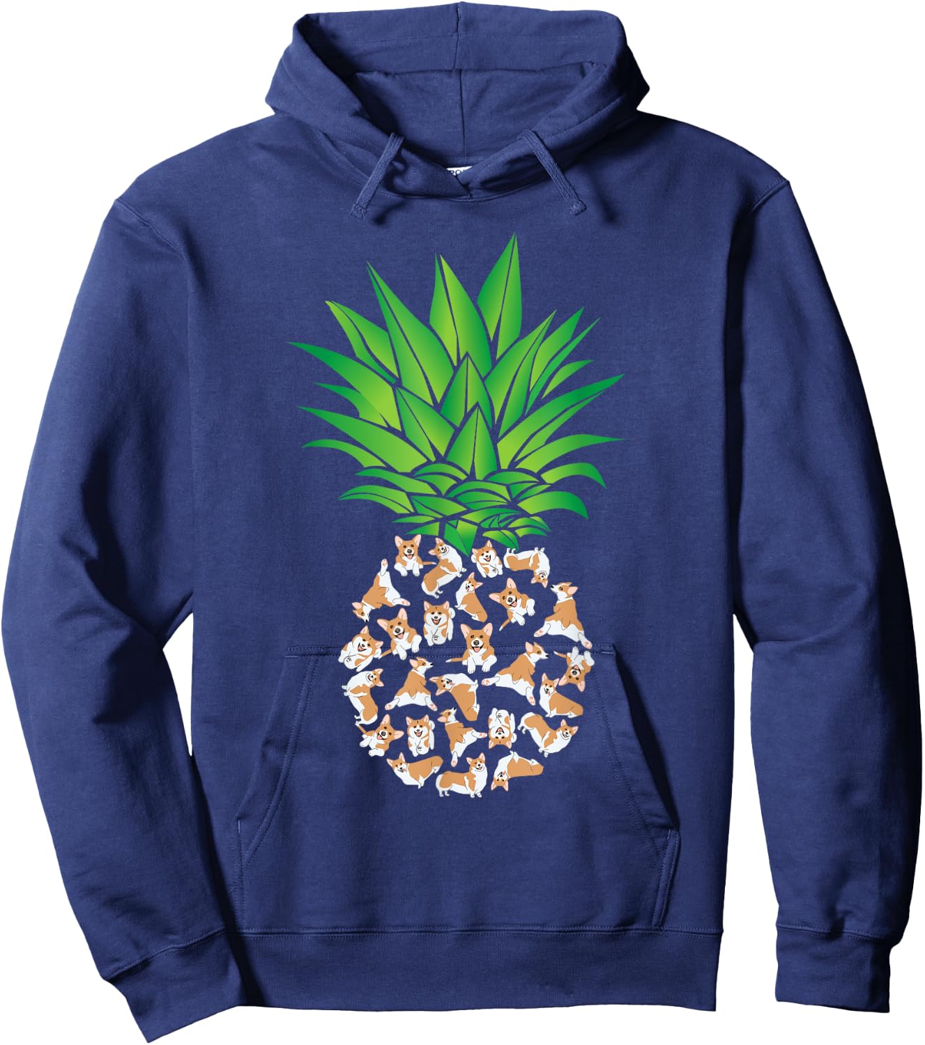 Pembroke Welsh Corgi, Corgi, Pineapple Hoodie - Hoodie | Navy