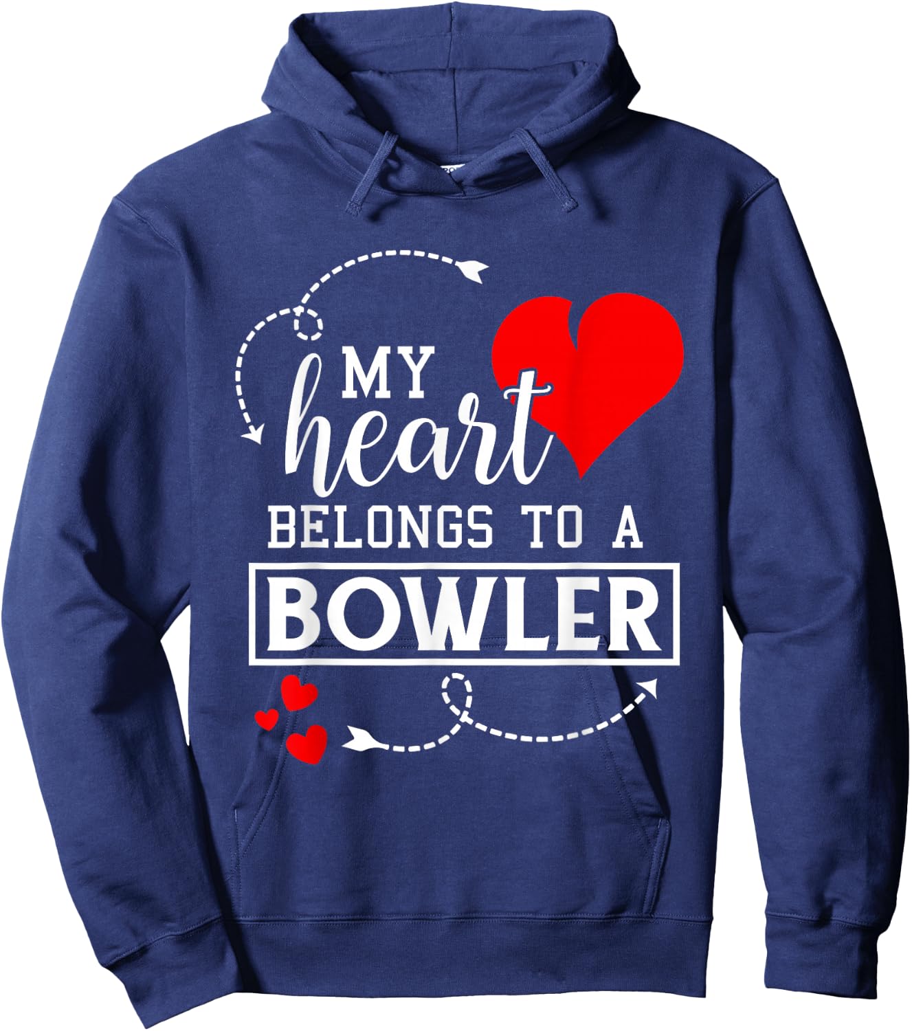 I Love My Bowler Husband Wife Gifts Valentines Day Shirt Hoodie - Hoodie | Navy