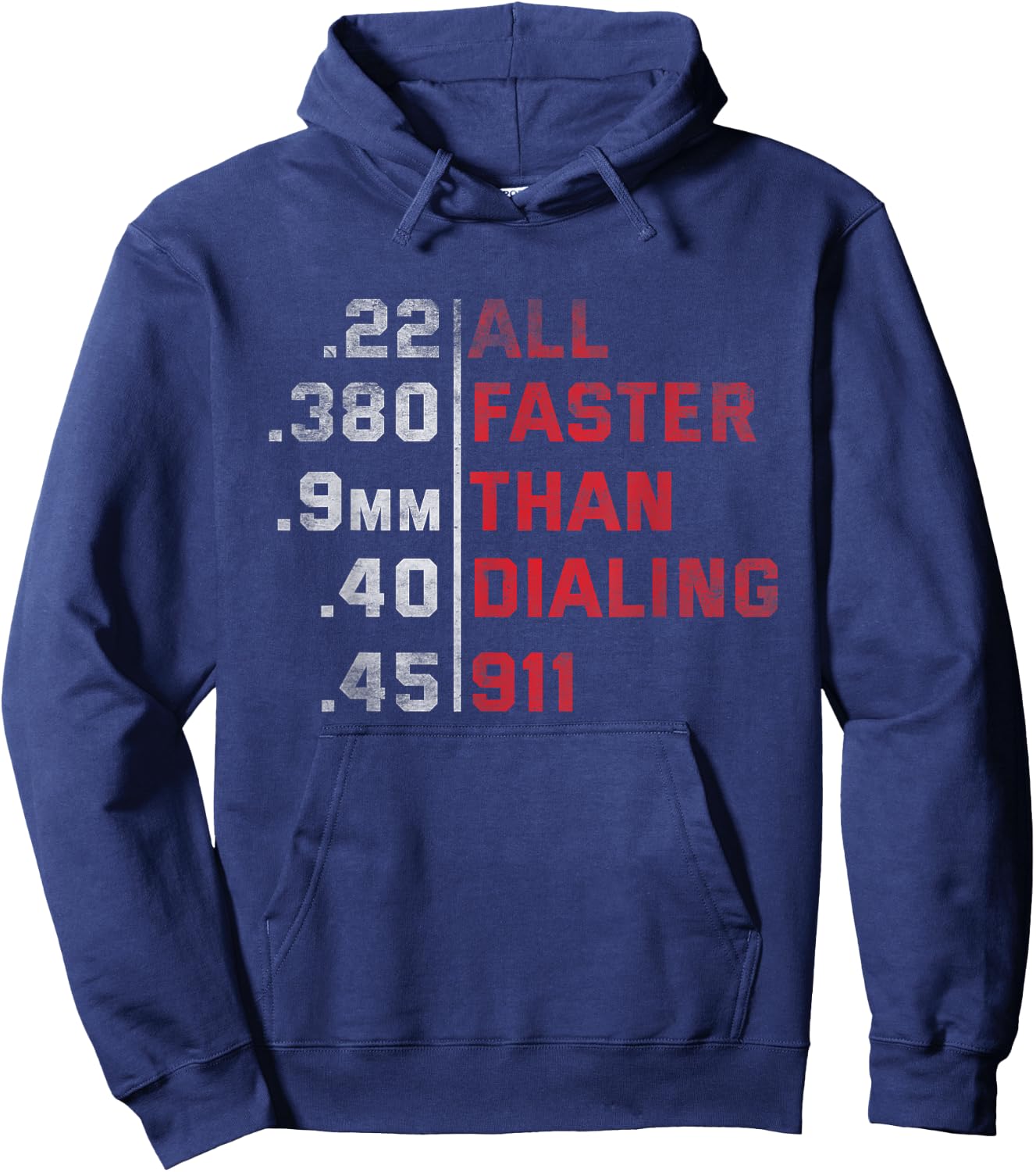 All Faster Than Dialing 911 Weapon Bullet Ammo Lover Hoodie - Hoodie | Navy