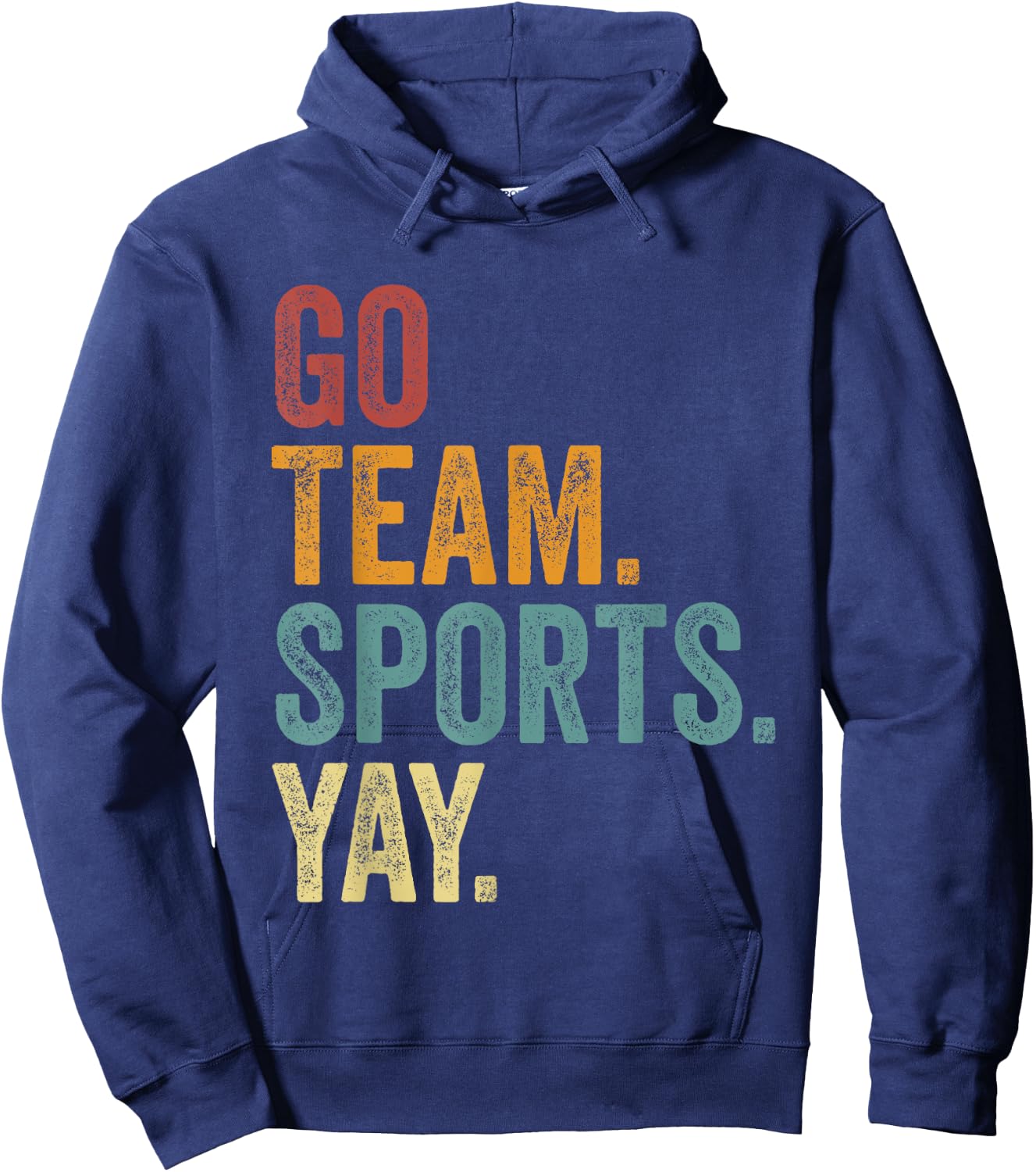 Vintage Go Team Sports Yay Funny Game Day Men Women Kids Hoodie - Hoodie | Navy