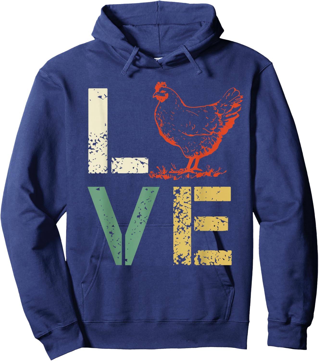 Vintage Chicken - LOVE Poultry Farmer Shirt Gift Hoodie - Hoodie | Navy