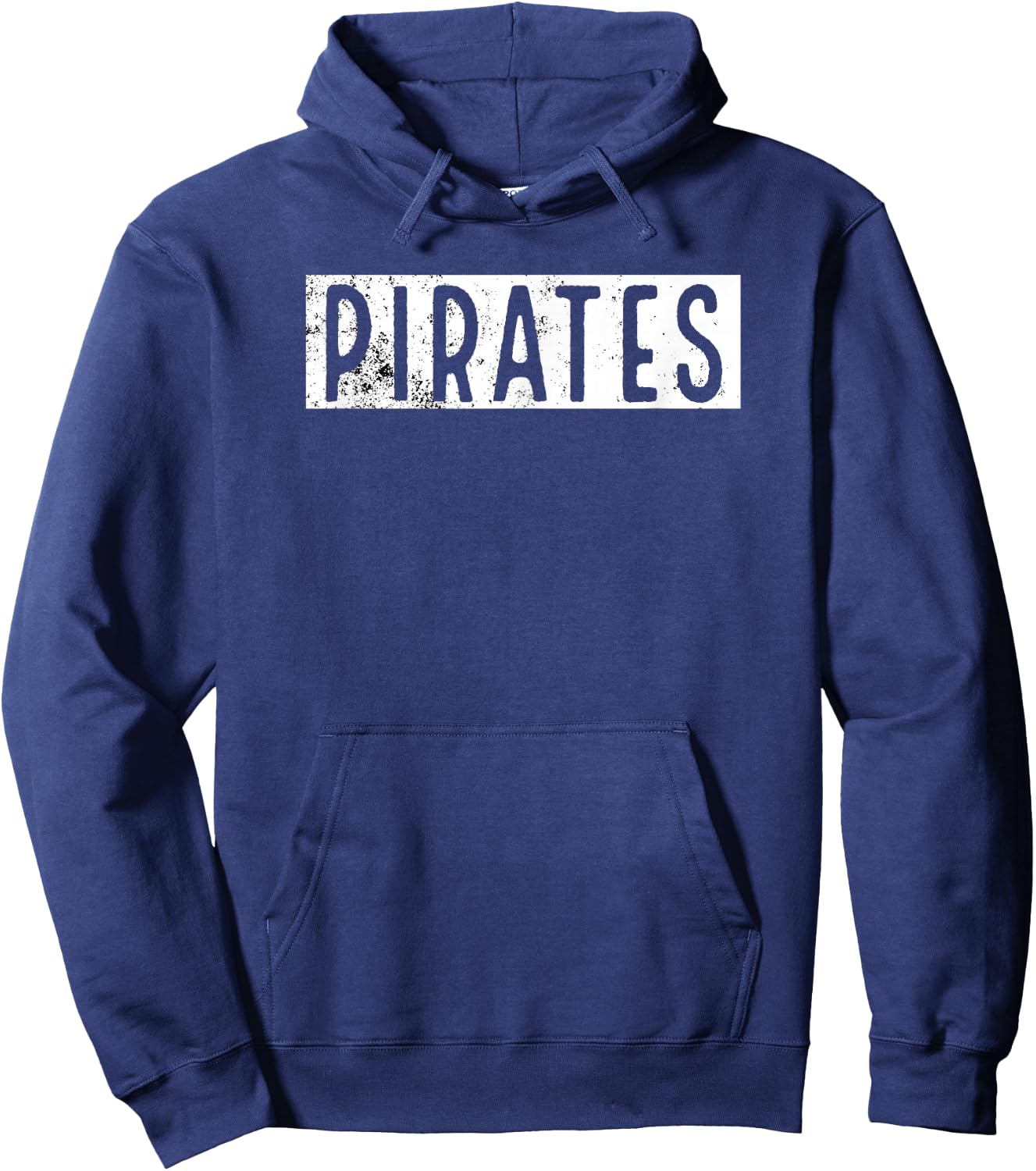 Pirates School Spirit Mascot Distressed Cutout T Shirt Hoodie - Hoodie | Navy