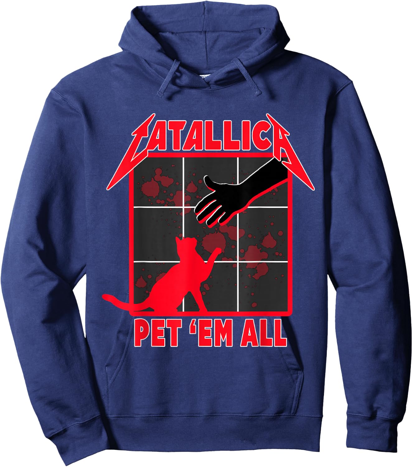 Catallica - Pet 'Em All funny cat Hoodie - Hoodie | Navy