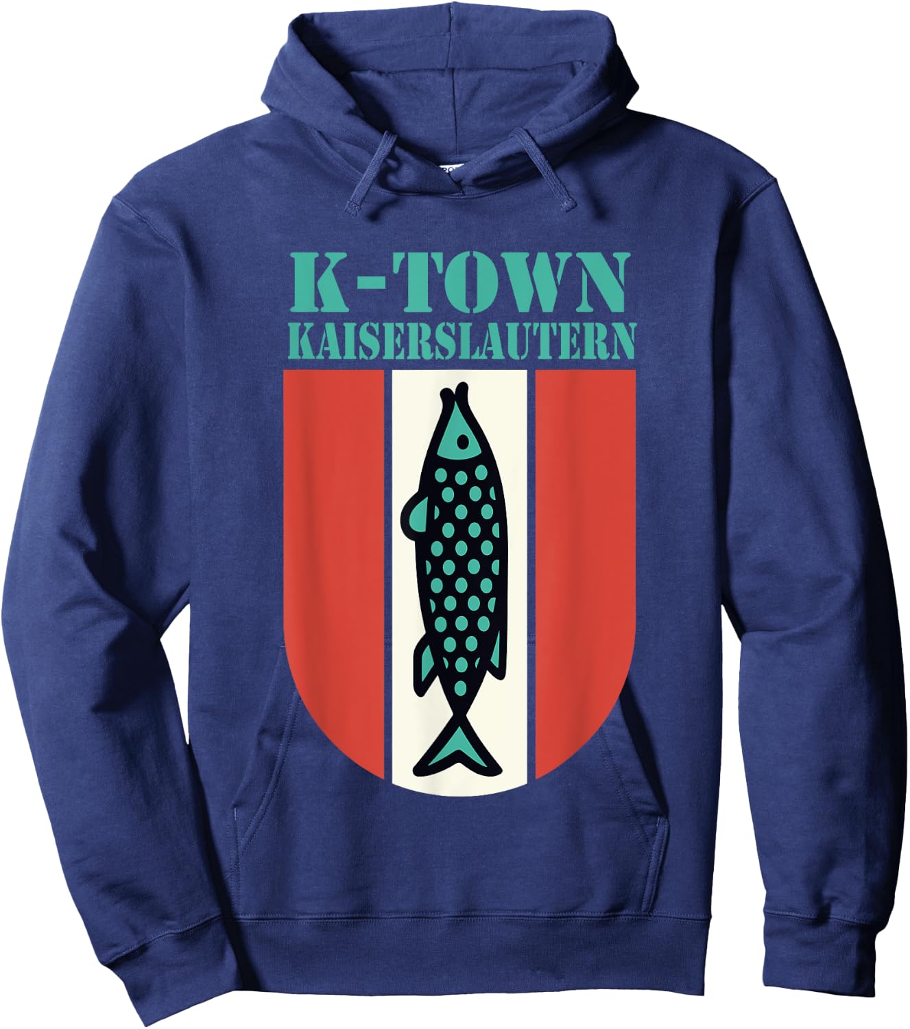 K-Town Kaiserslautern Germany Fish Emblem Vintage Hoodie - Hoodie | Navy