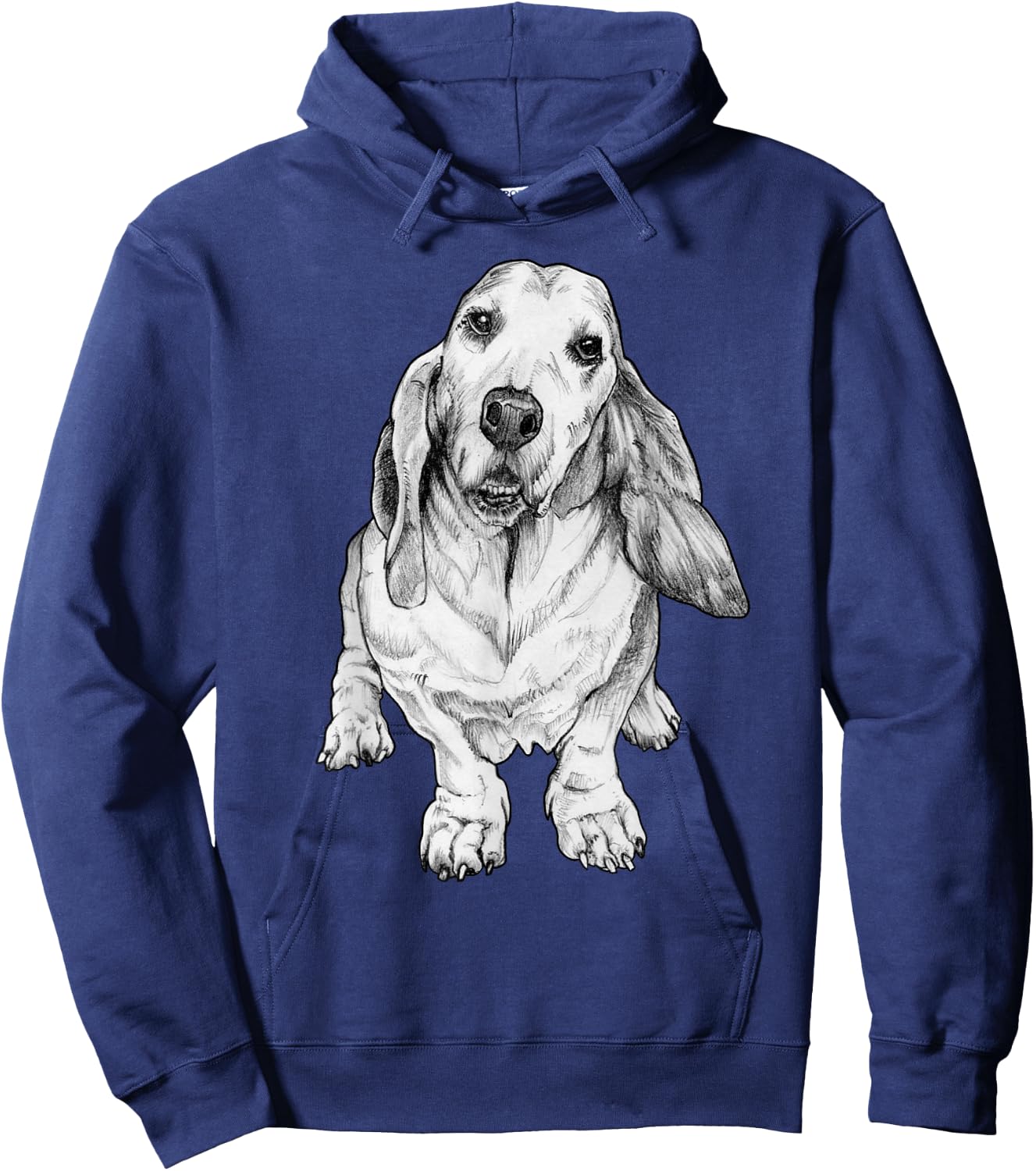Daisy Dog Bassett Hound Illustration Men Women Kids Hoodie - Hoodie | Navy