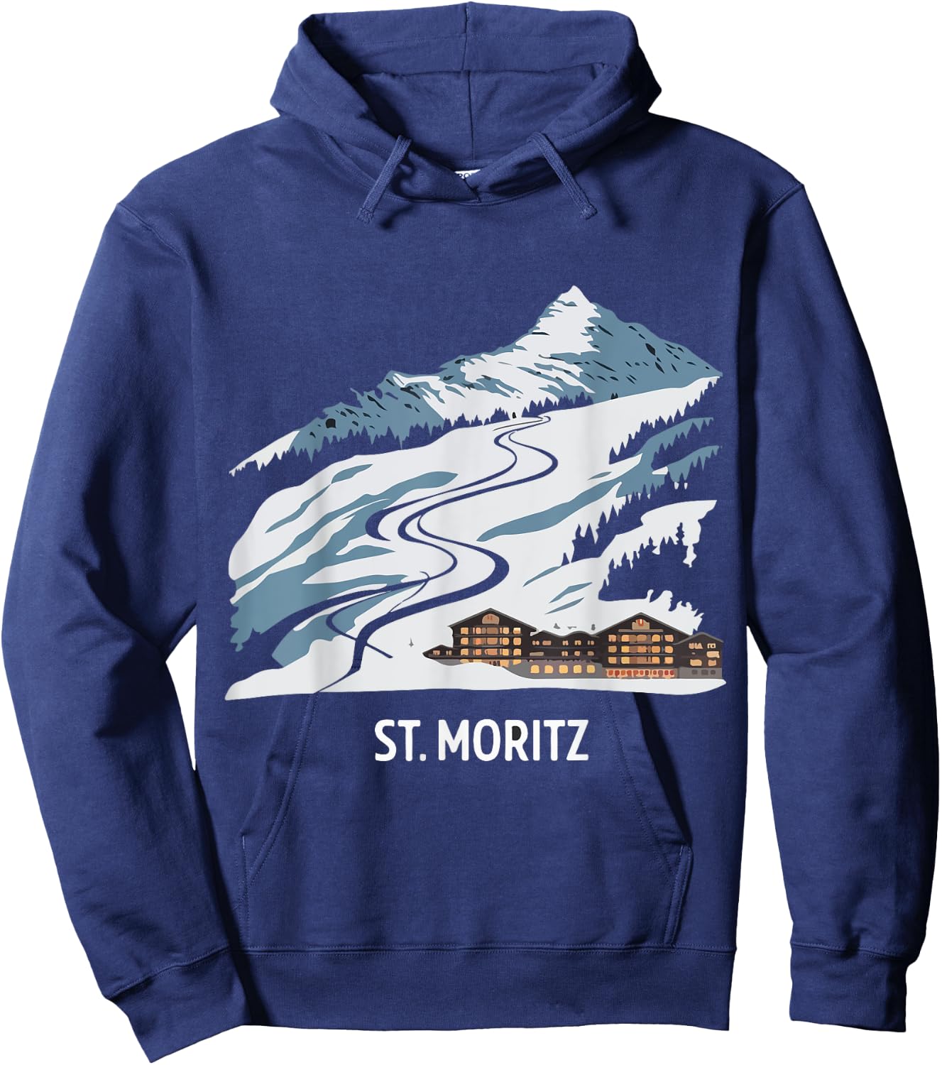 St Moritz Swiss Snow Alps Hoodie - Hoodie | Navy