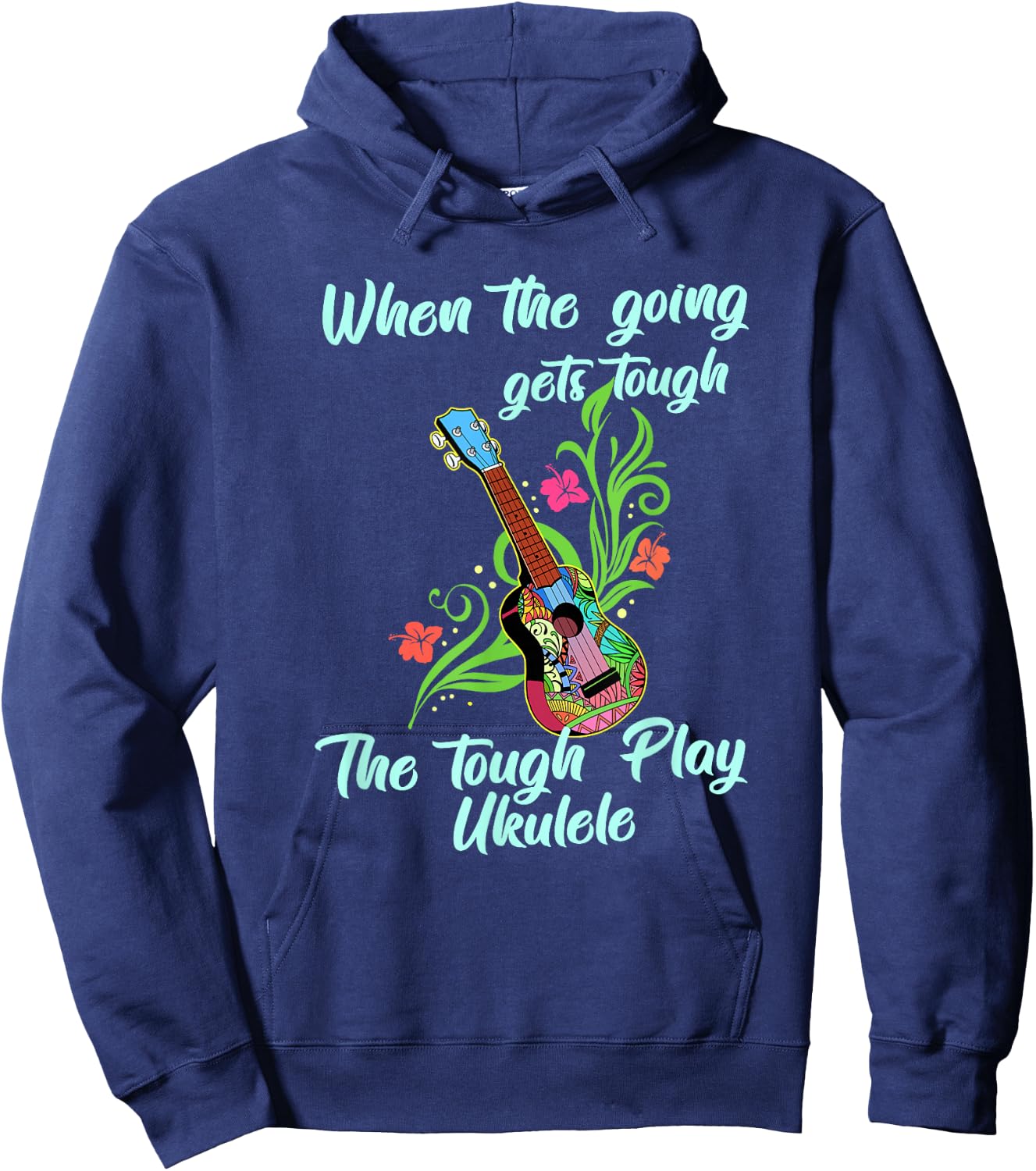 Cool Ukulele Hawaii Tropical Music Gift Shirt Ukulele Player Hoodie - Hoodie | Navy