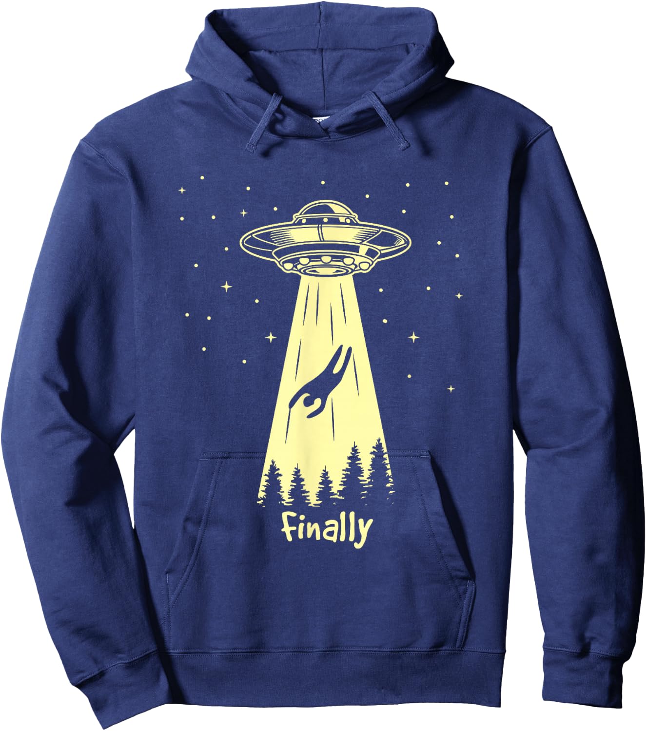 Alien Abduction Finally Aliens Hoodie - Hoodie | Navy
