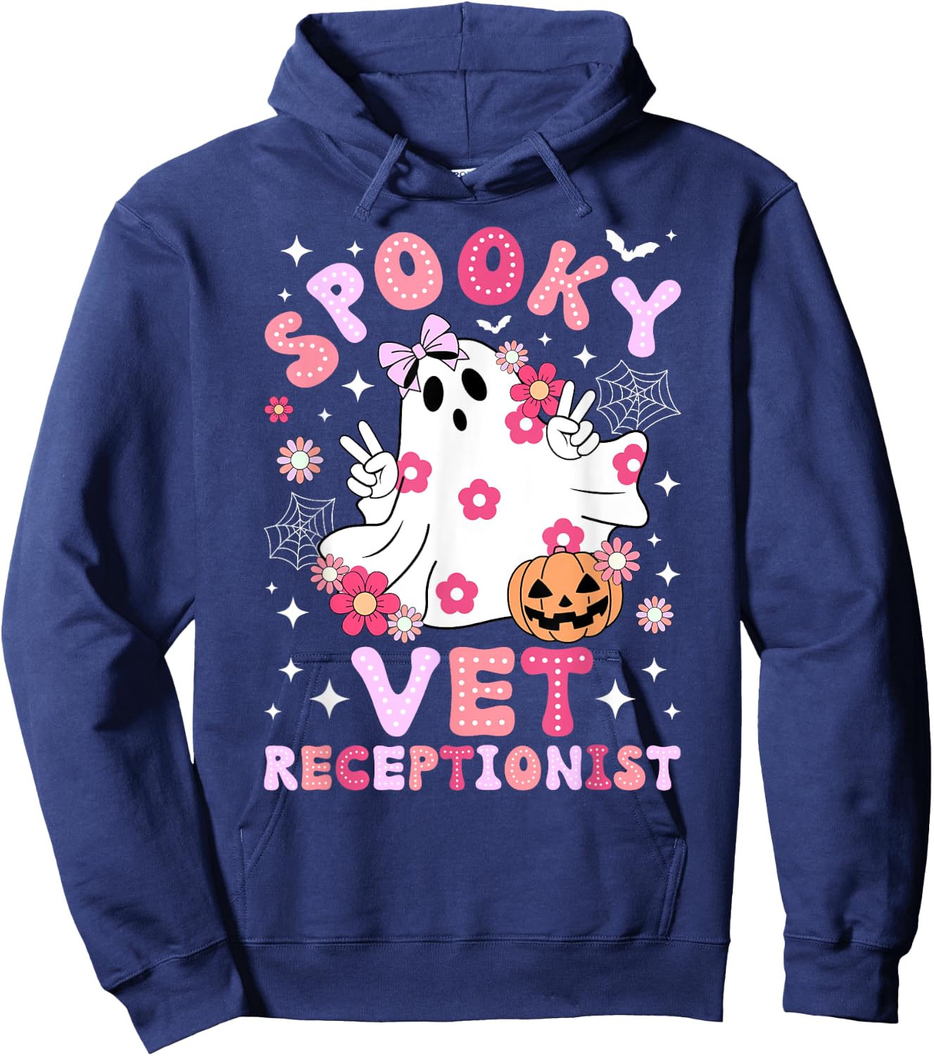 Spooky Vet Receptionist Halloween Veterinarian Receptionist Hoodie - Hoodie | Navy