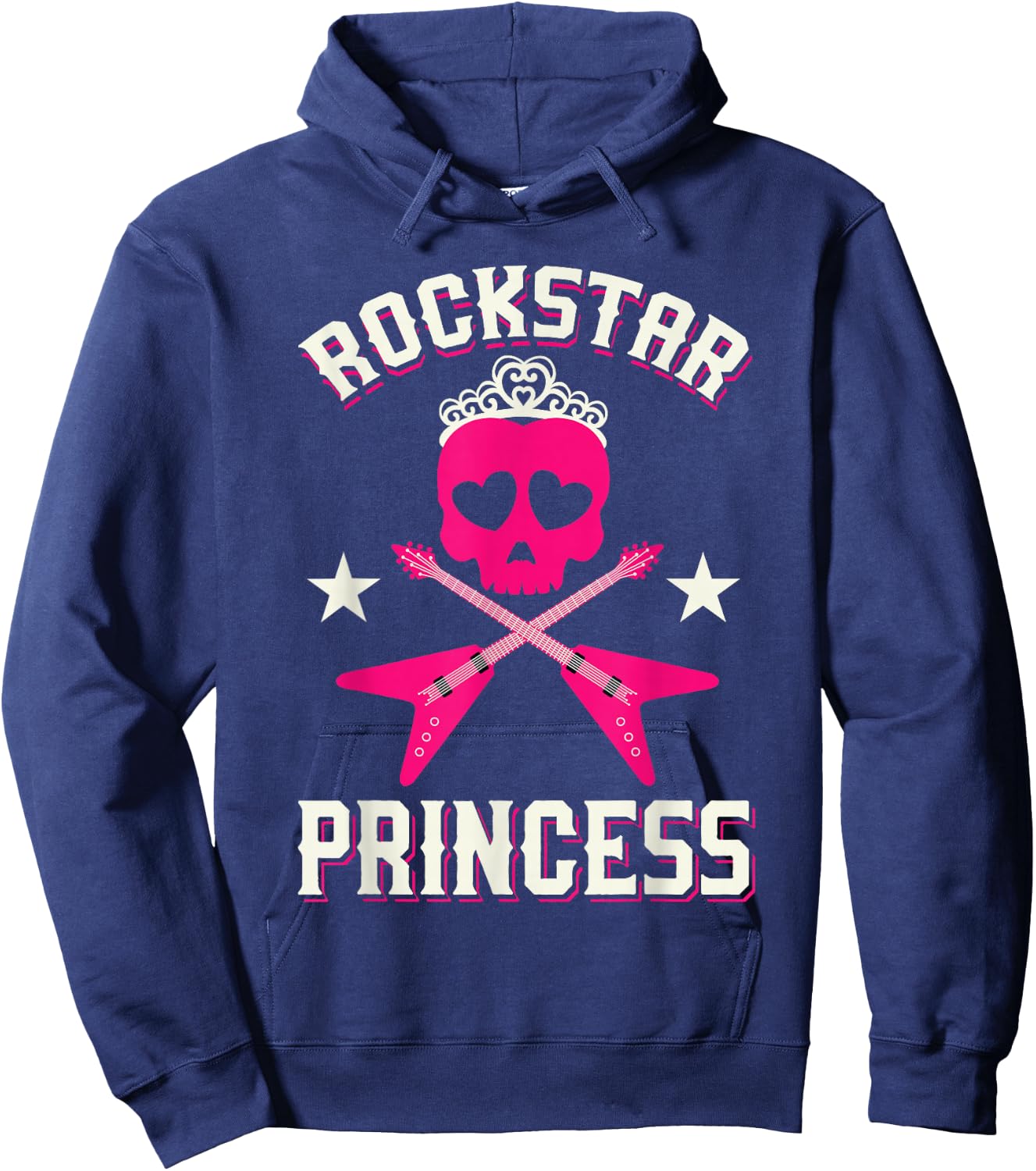 Rockstar Princess Shirt | Cute Girls Rockers Gift Hoodie - Hoodie | Navy