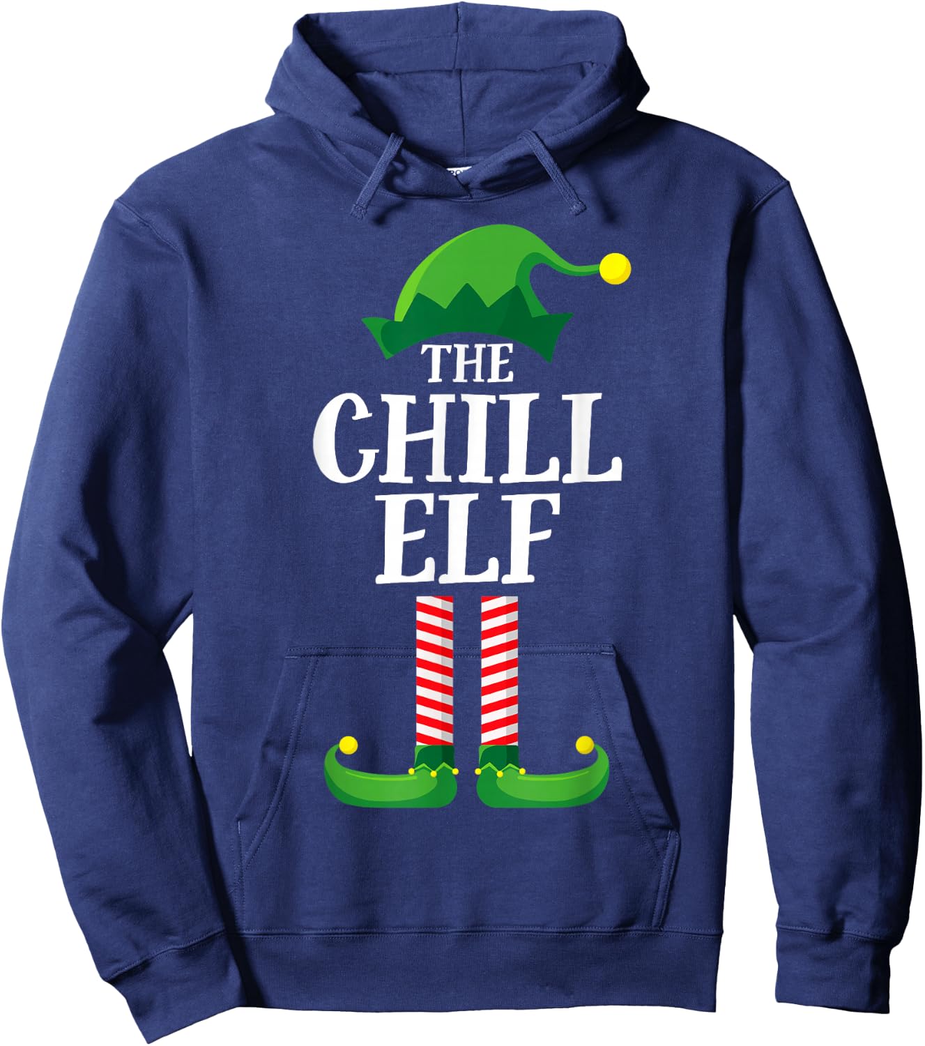 Chill Elf Matching Family Group Christmas Party Pyjamas Hoodie - Hoodie | Navy